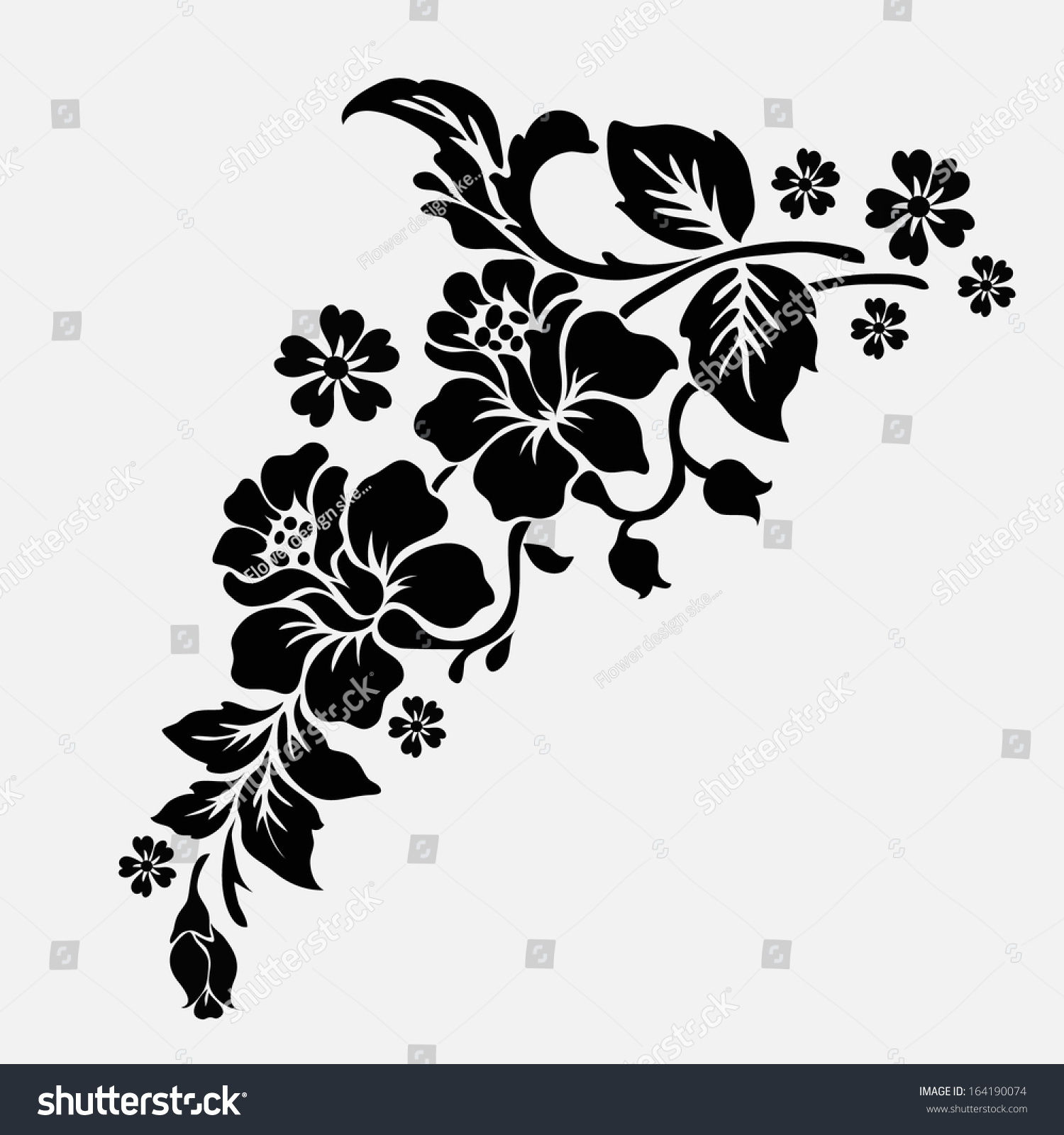 Flower Motif Vector Stock Vector 164190074 - Shutterstock