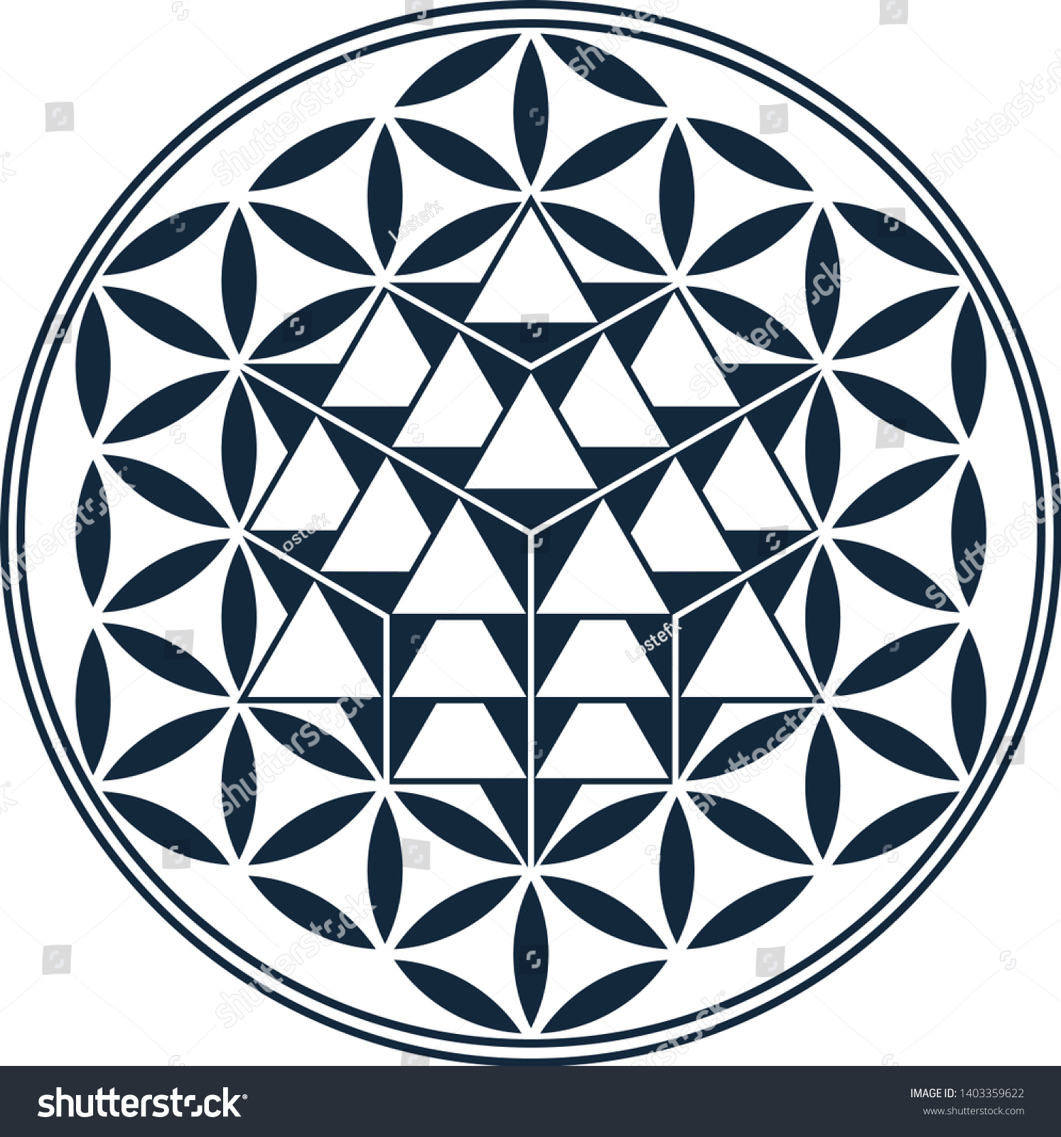 SVG of Flower of Life Sacred Geometry Vector Equilibrium 64 Star Tetrahedron Grid svg