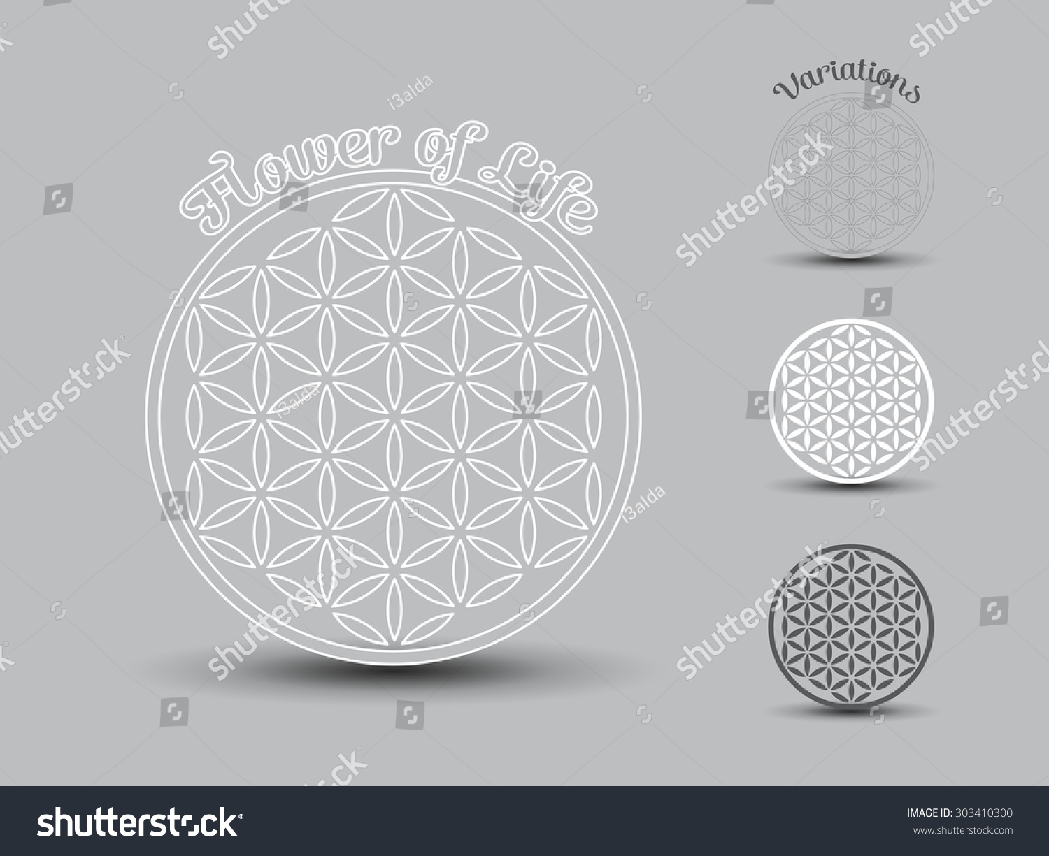 Flower Of Life Symbol, Set Of Stock Vector 303410300 : Shutterstock