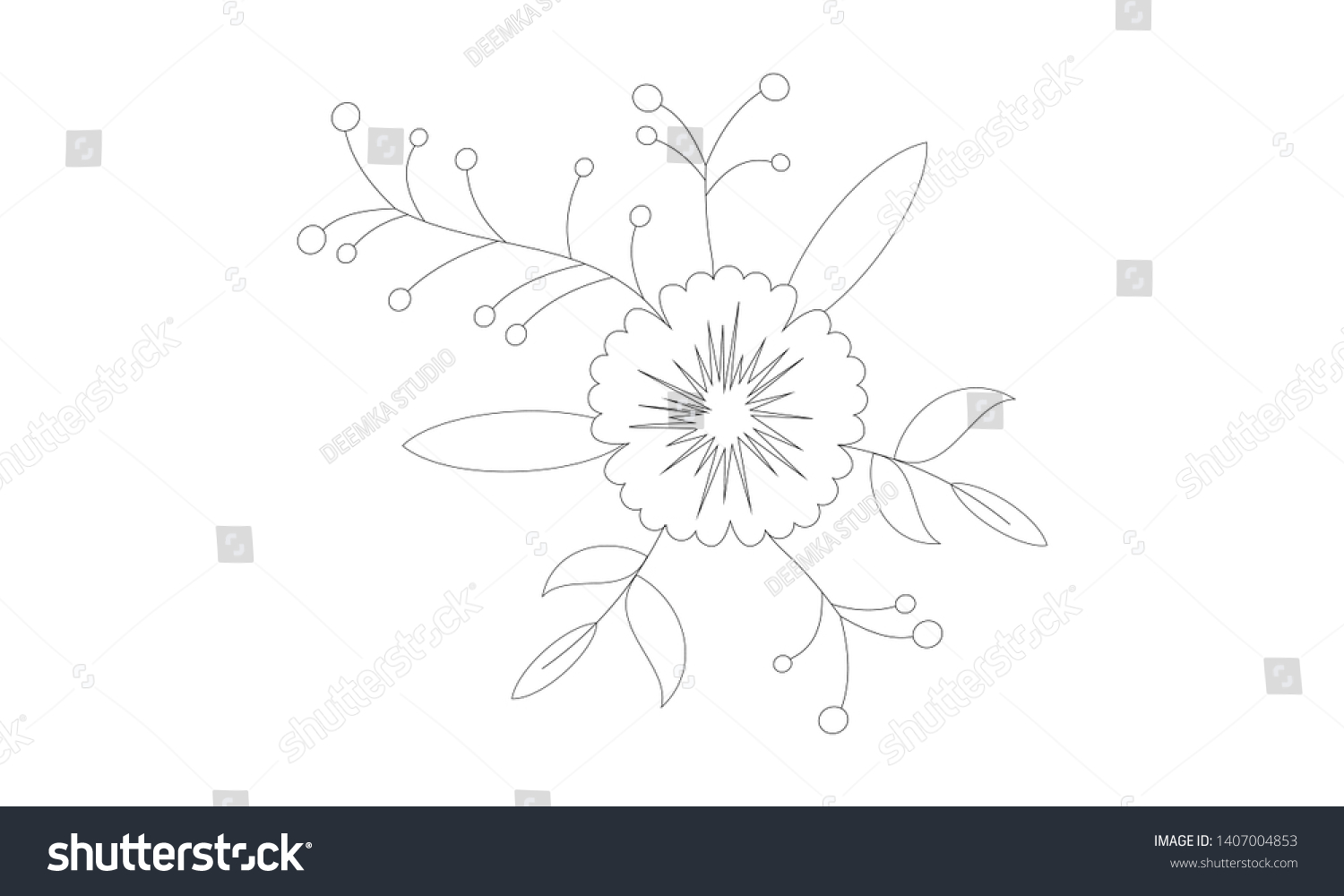 Flower Ornament Dividers Hand Drawn Vines Stock Vector Royalty Free 1407004853 Shutterstock