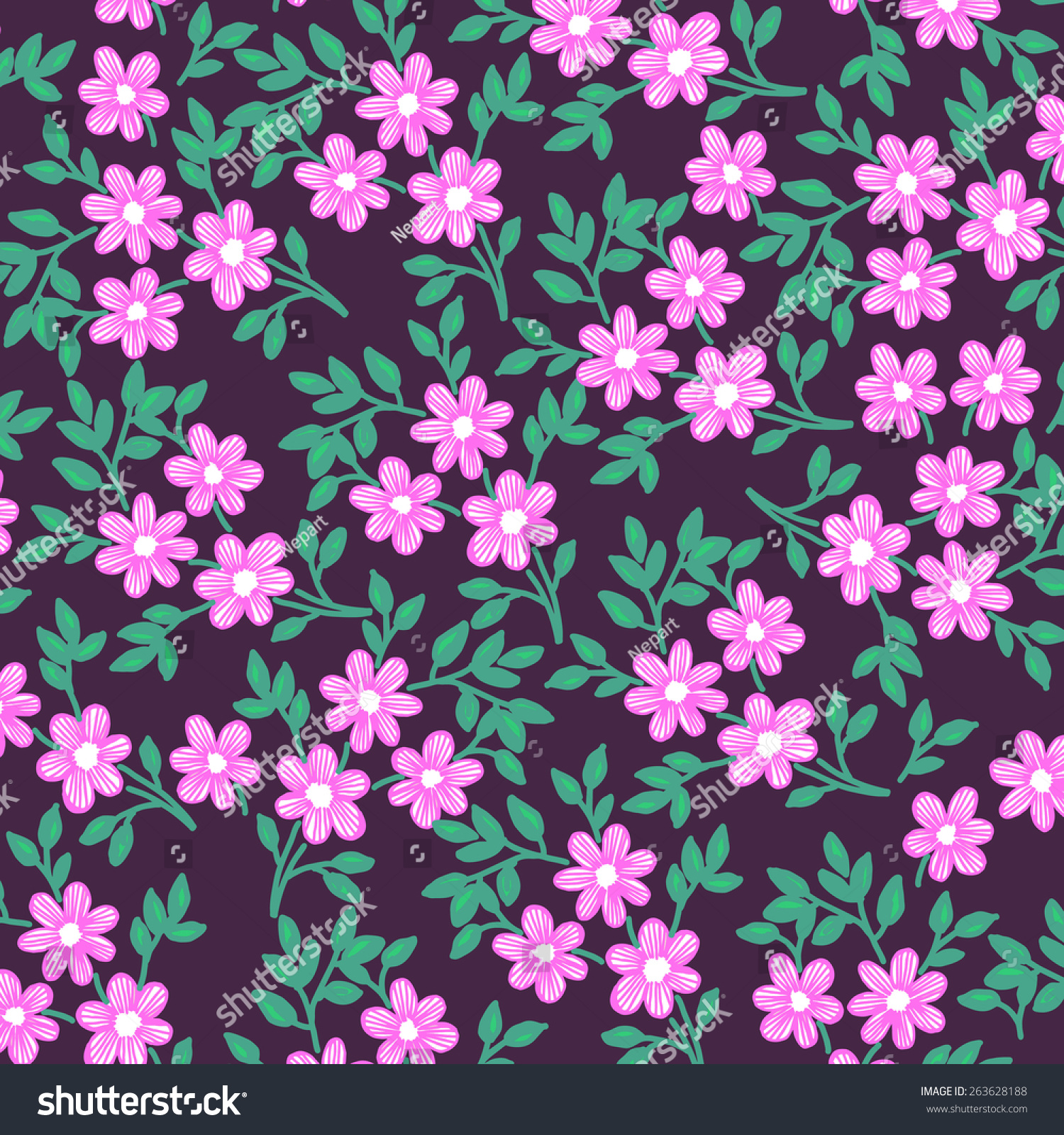 Flower Pattern Stock Vector Illustration 263628188 : Shutterstock