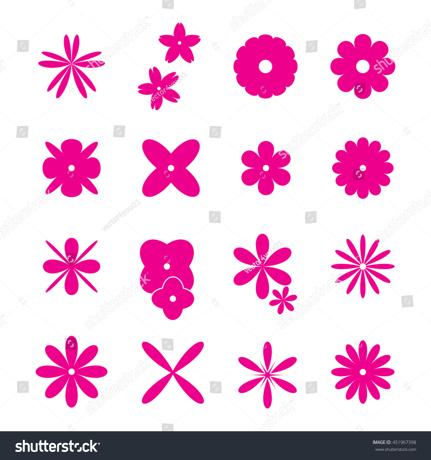 Flower Pink Stock Vector 451967398 - Shutterstock