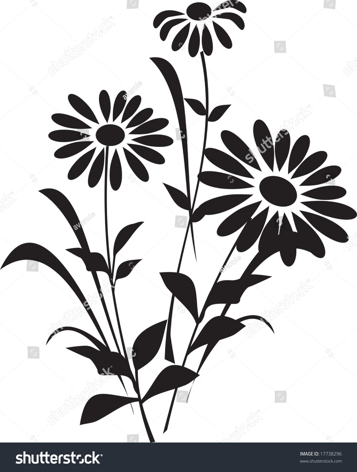 Download Flower Silhouette Stock Vector Royalty Free 17738296