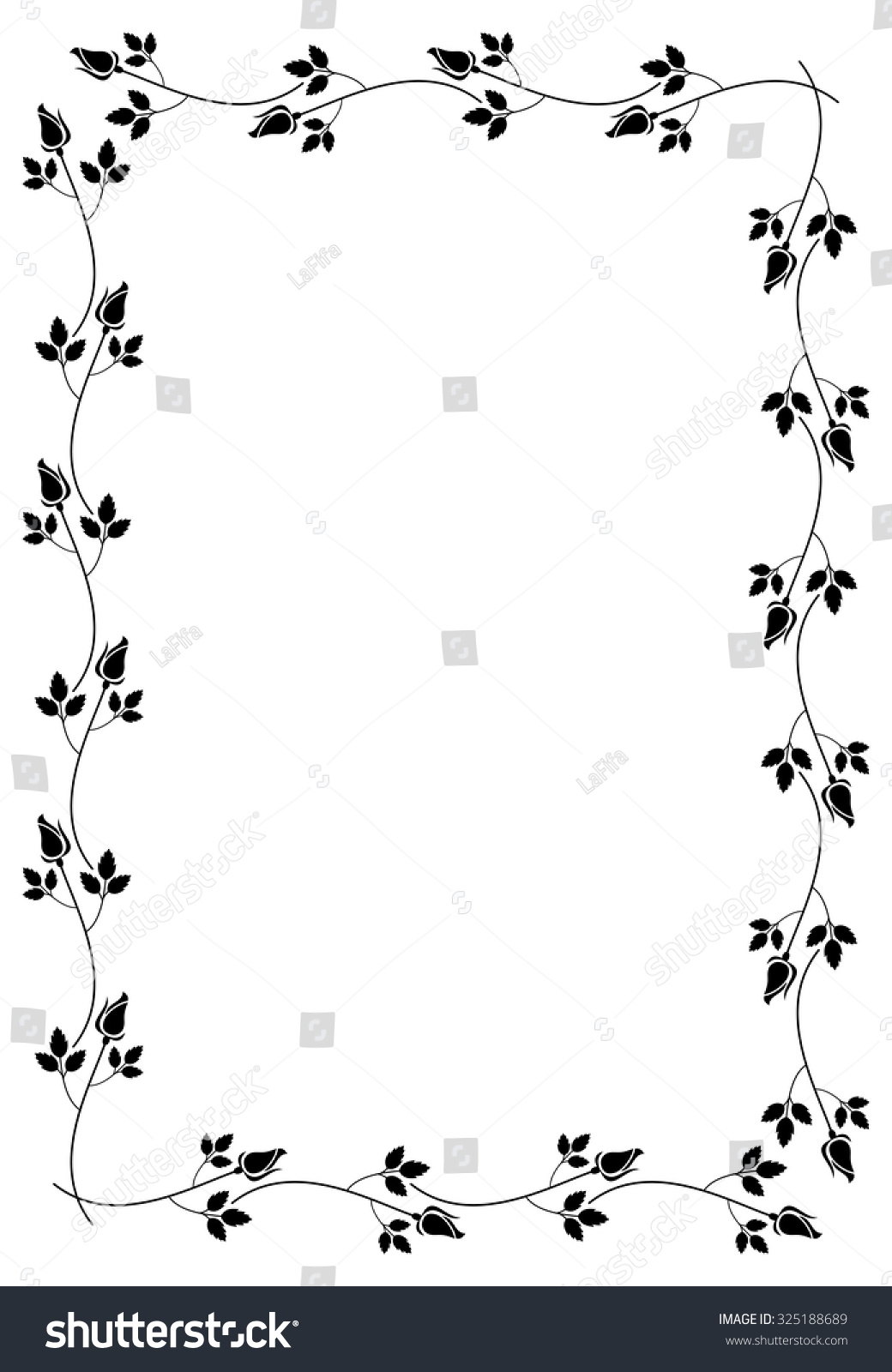 Flower Silhouette Frame Stock Vector (Royalty Free) 325188689 ...