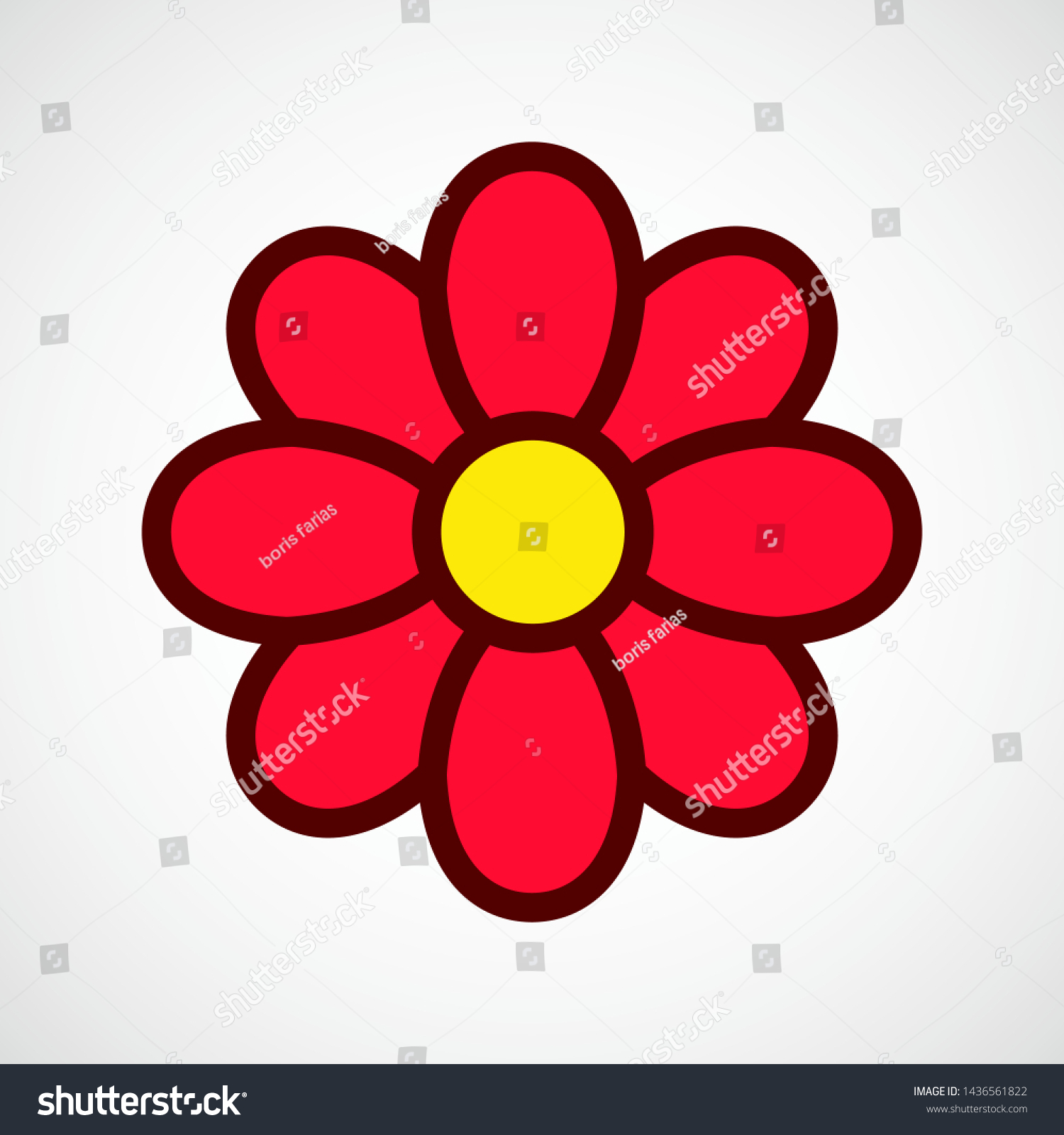 Flower Simple Vector Color Icon Stock Vector (Royalty Free) 1436561822 ...