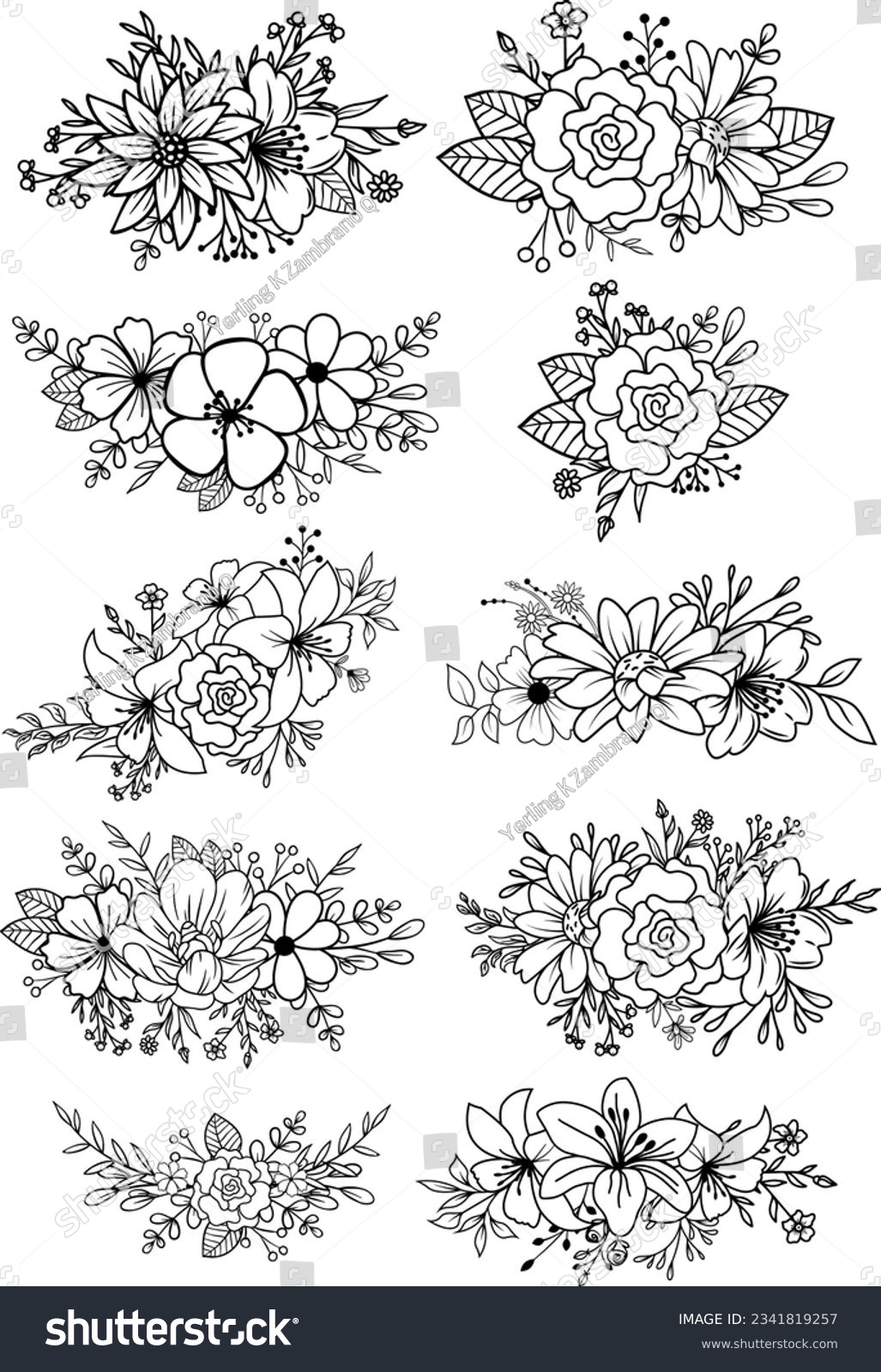 SVG of Flower svg bundle, floral arrangement svg, floral, wildflower svg, floral border svg, bouquet, flower border, flower png, plants svg