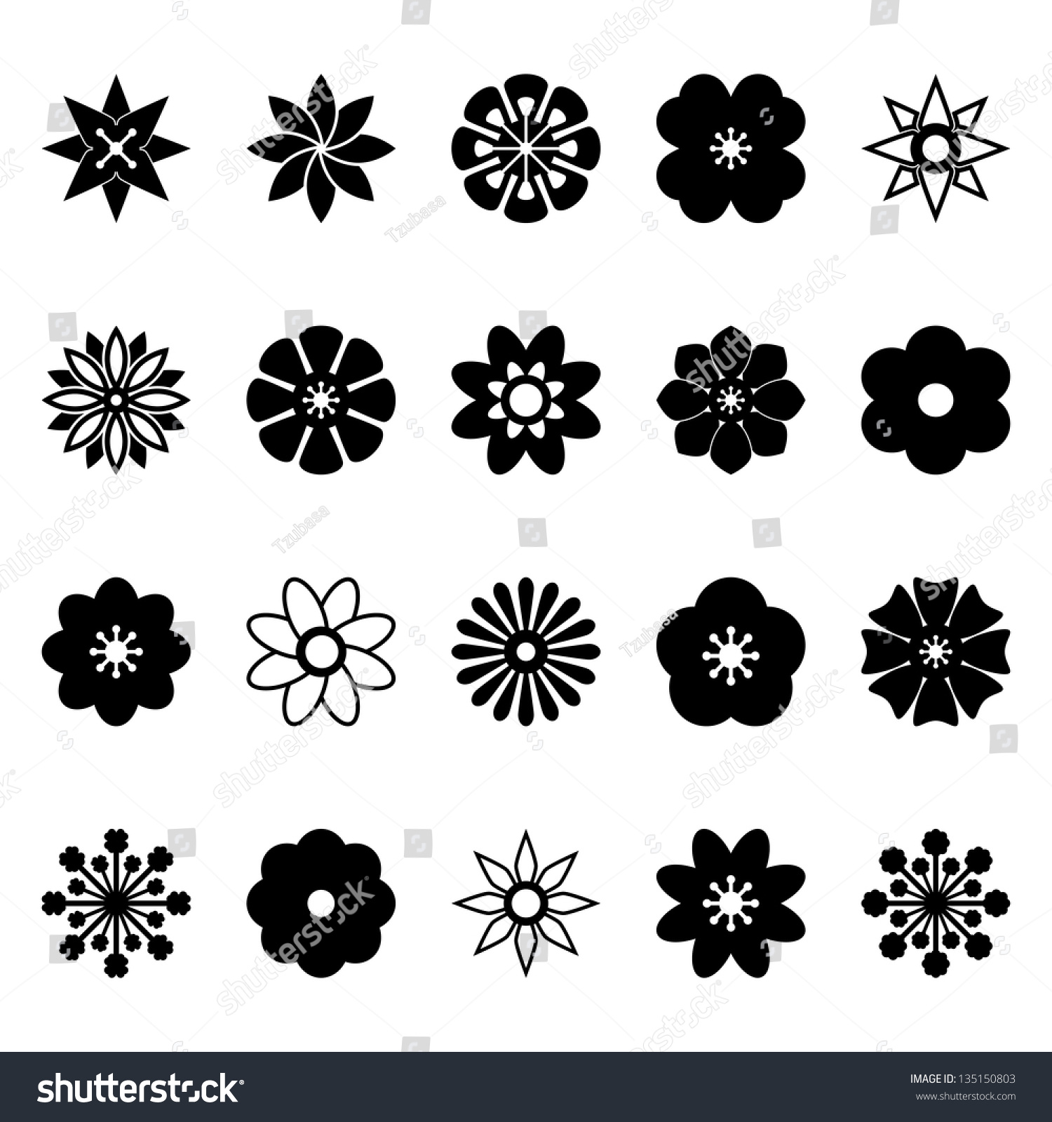 flower clipart black and white vector free download - photo #18