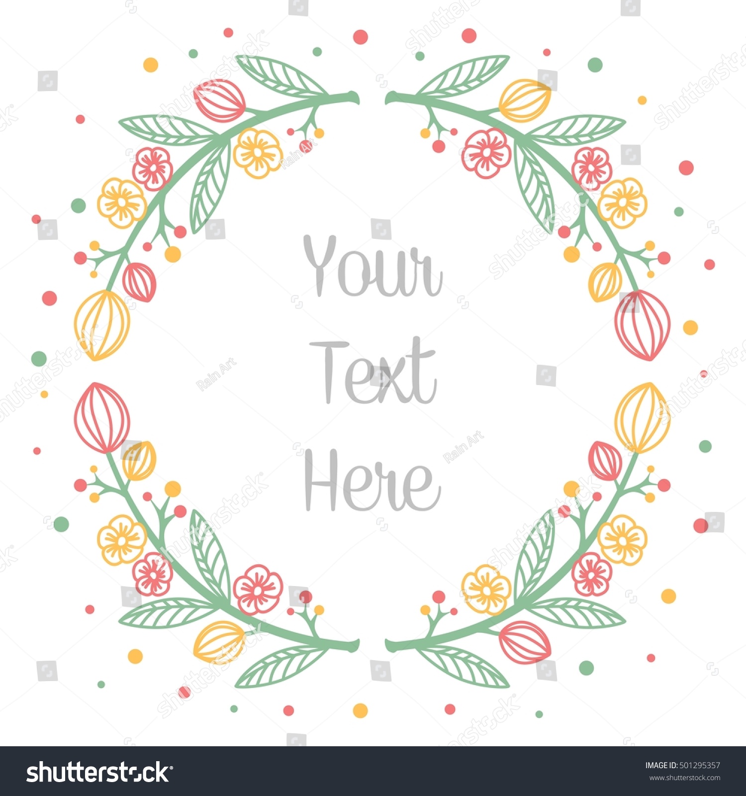 Flower Wreath Vector Stock Vector 501295357 - Shutterstock