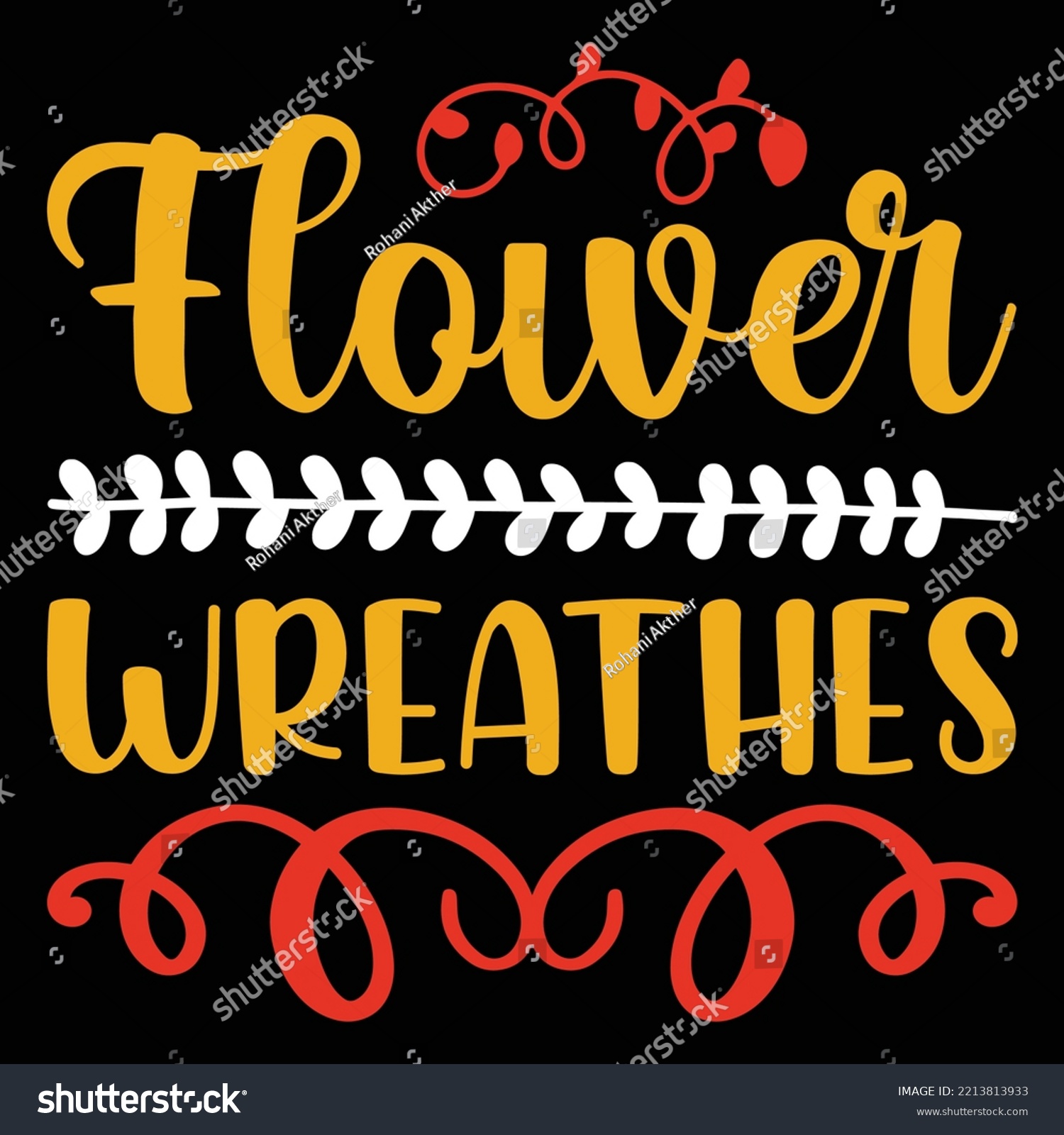 SVG of Flower wreathes  shirt print template  design svg