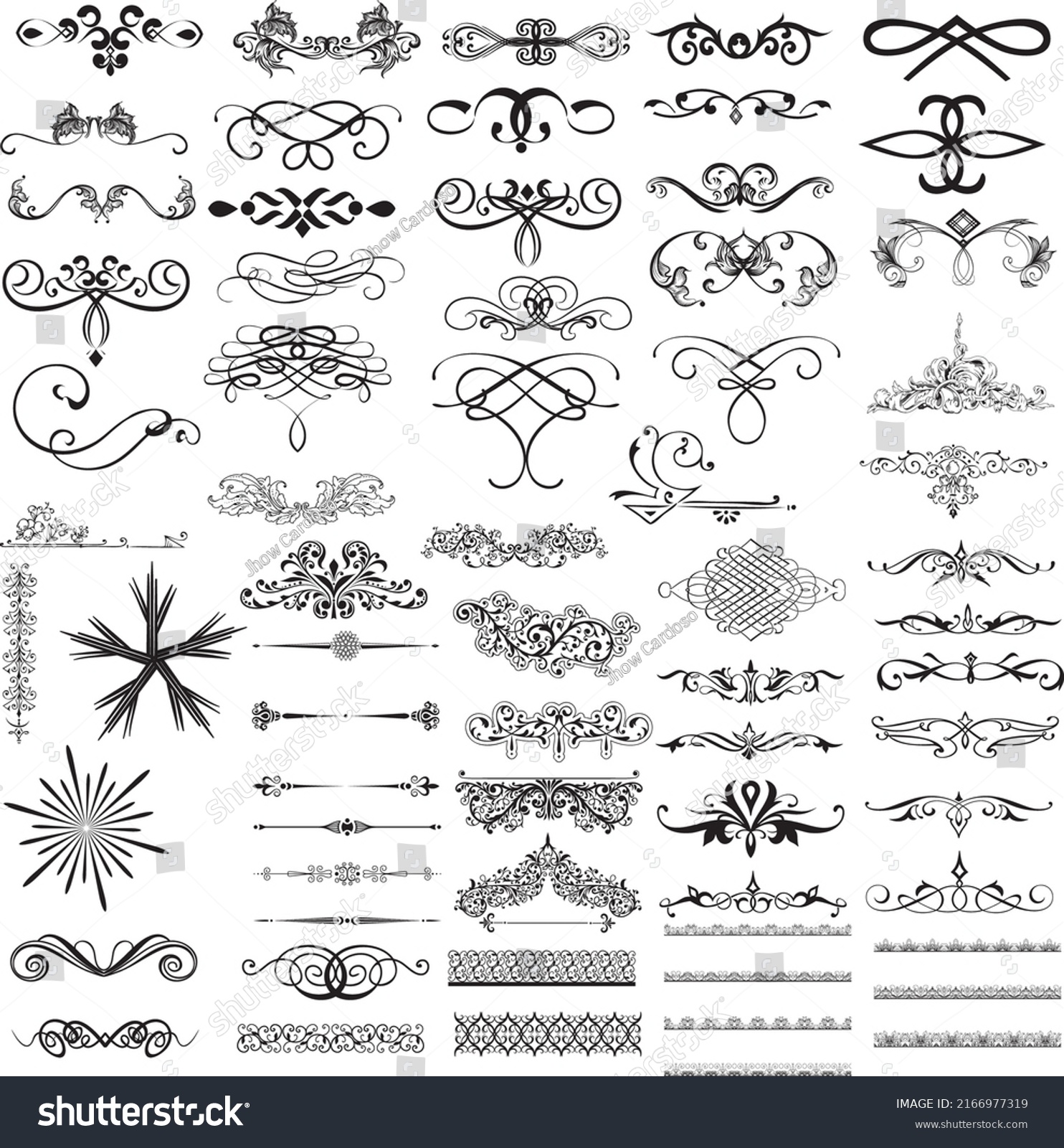 Flowers Lace Editable Black White Variable Stock Vector (Royalty Free ...