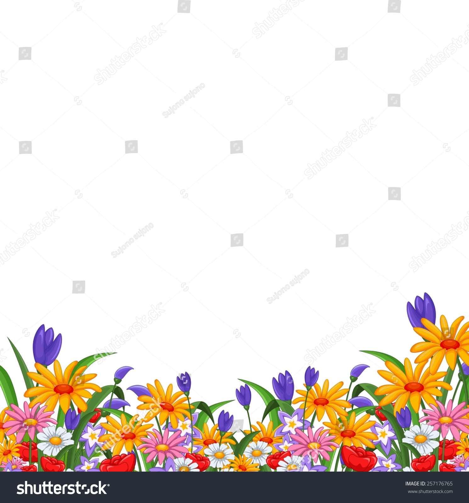 Flowers Garden Stock Vector 257176765 - Shutterstock
