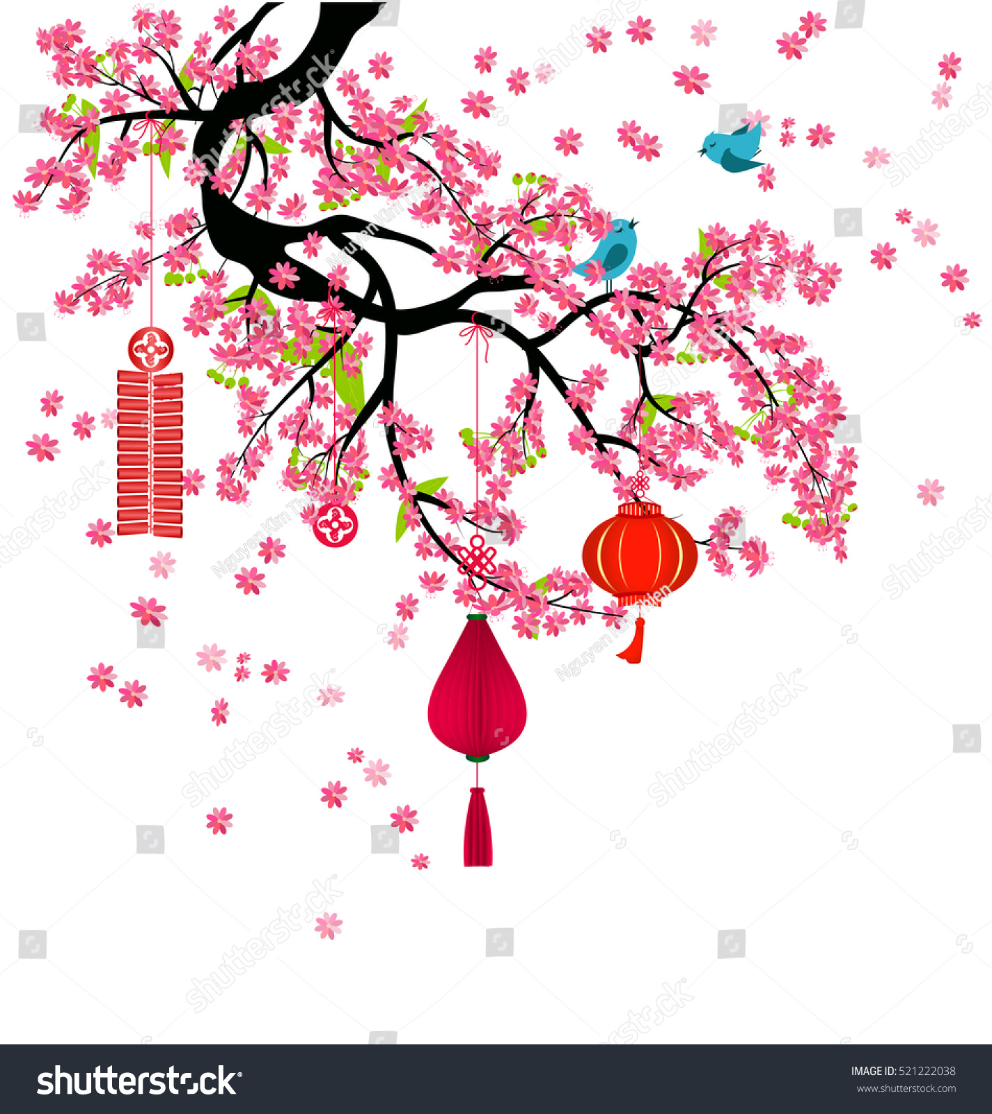 chinese new year flower vector