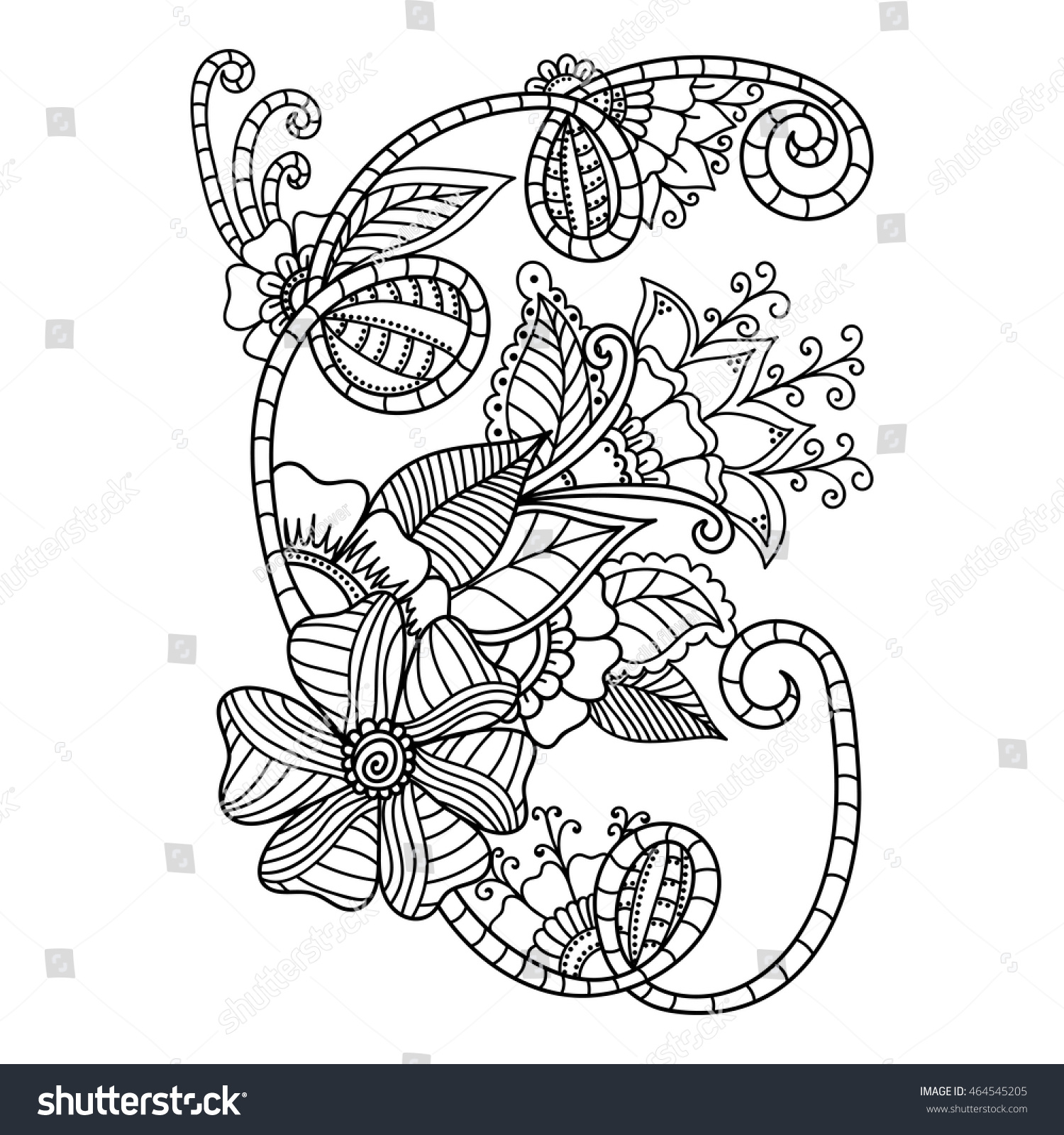 Flowers Vector Flowers Doodle Flowers Zentangle Stock Vector 464545205