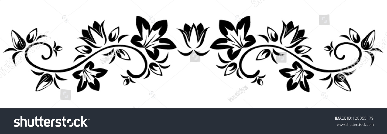 Flowers Vignette Vector Illustration Stock Vector (Royalty Free) 128055179