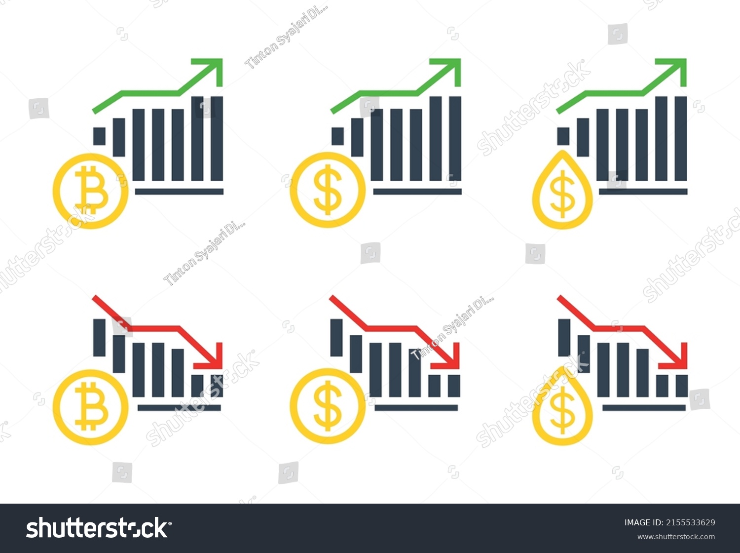 Fluctuation Data Bar Chart Illustration Vector Stock Vector (Royalty