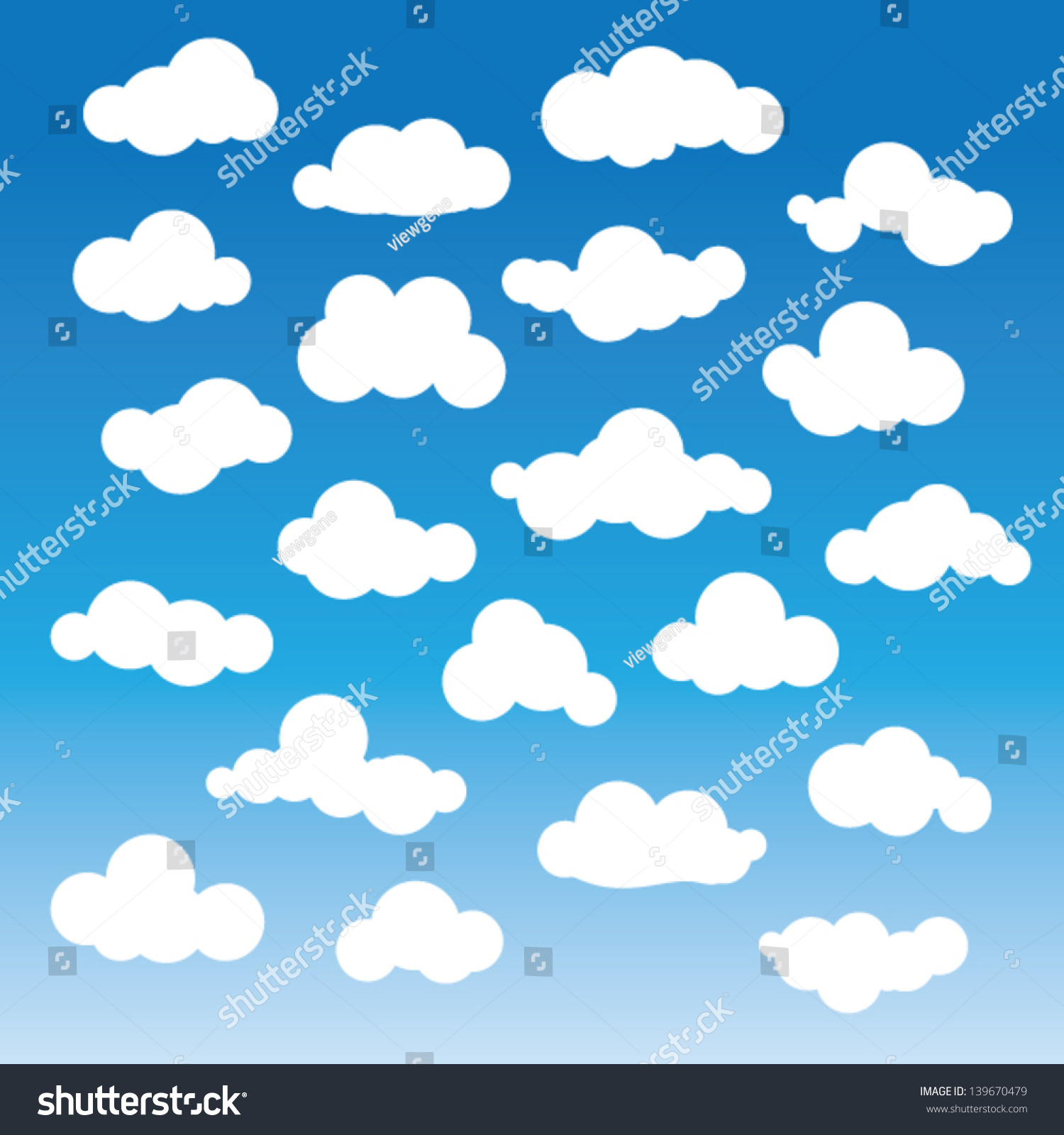 Hakuun Fluffy Clouds Vector Collection Stylized Cloud Liittyva Vektorikuva Rojaltivapaa 139670479