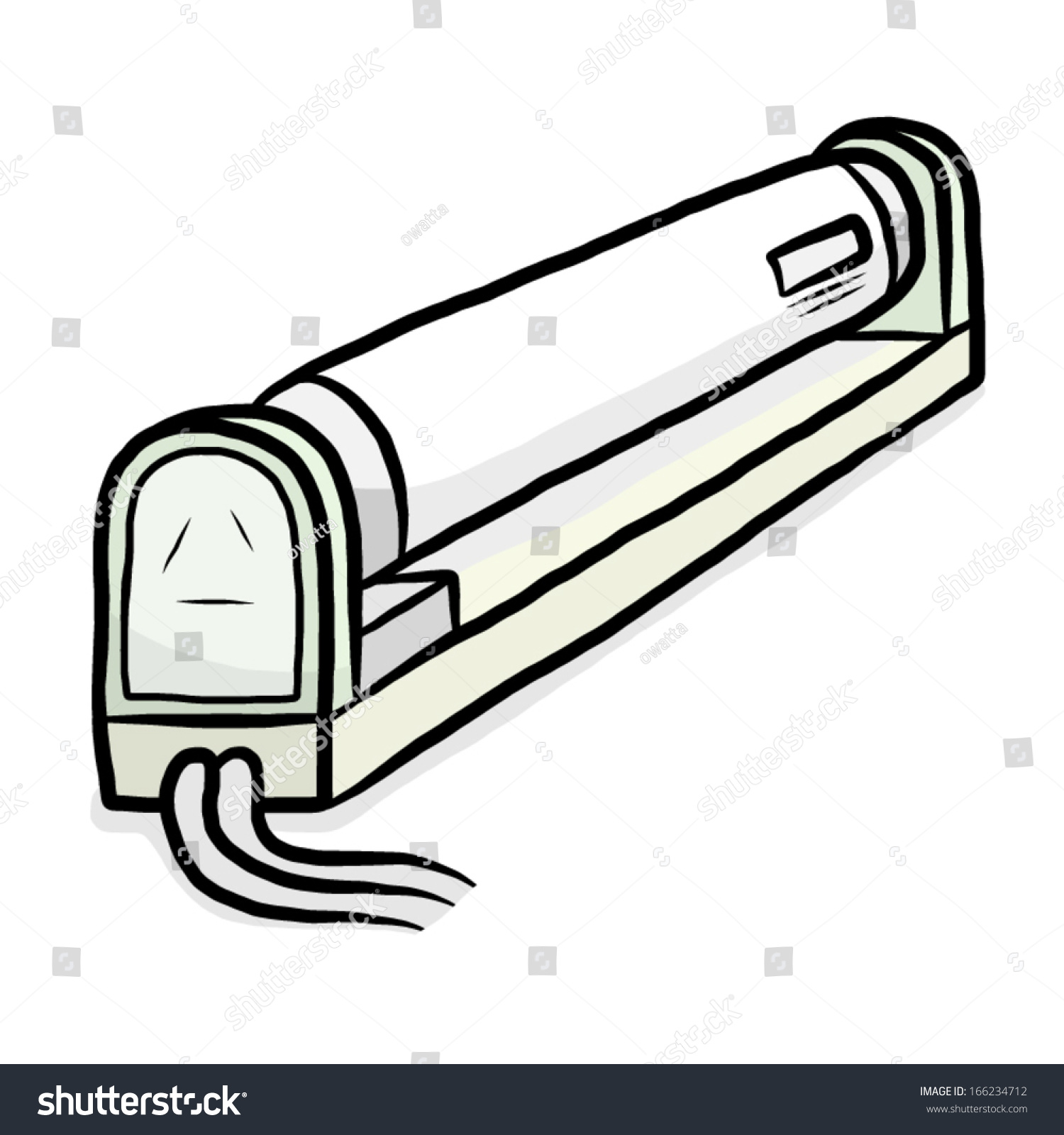 Fluorescent Lamp Cartoon Vector Illustration Isolated vector de stock