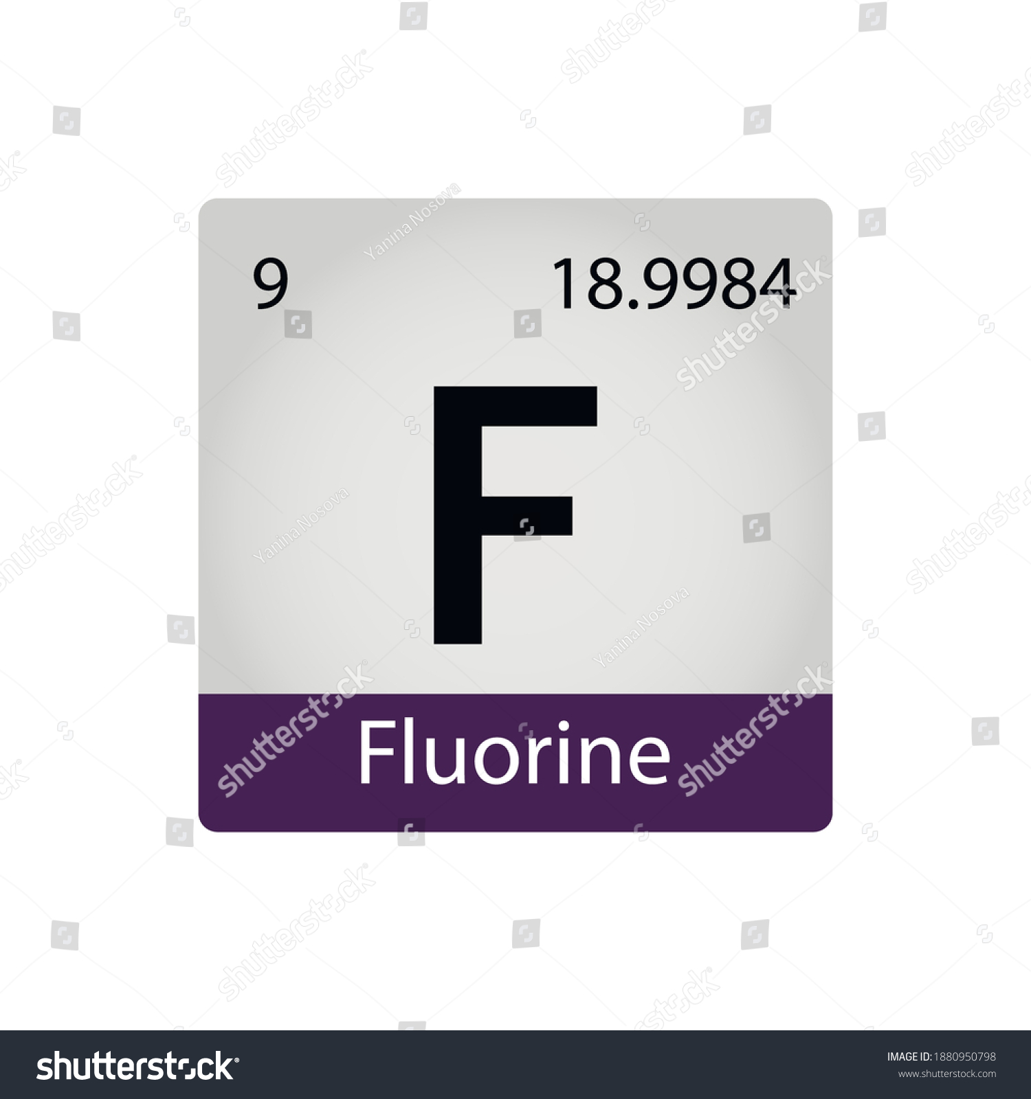 Fluorine Element Periodic Table Chemistry Concept Stock Vector (Royalty ...