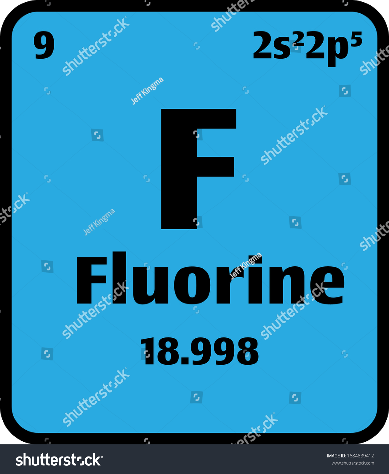 Fluorine F Button On Blue Background Stock Vector (Royalty Free ...