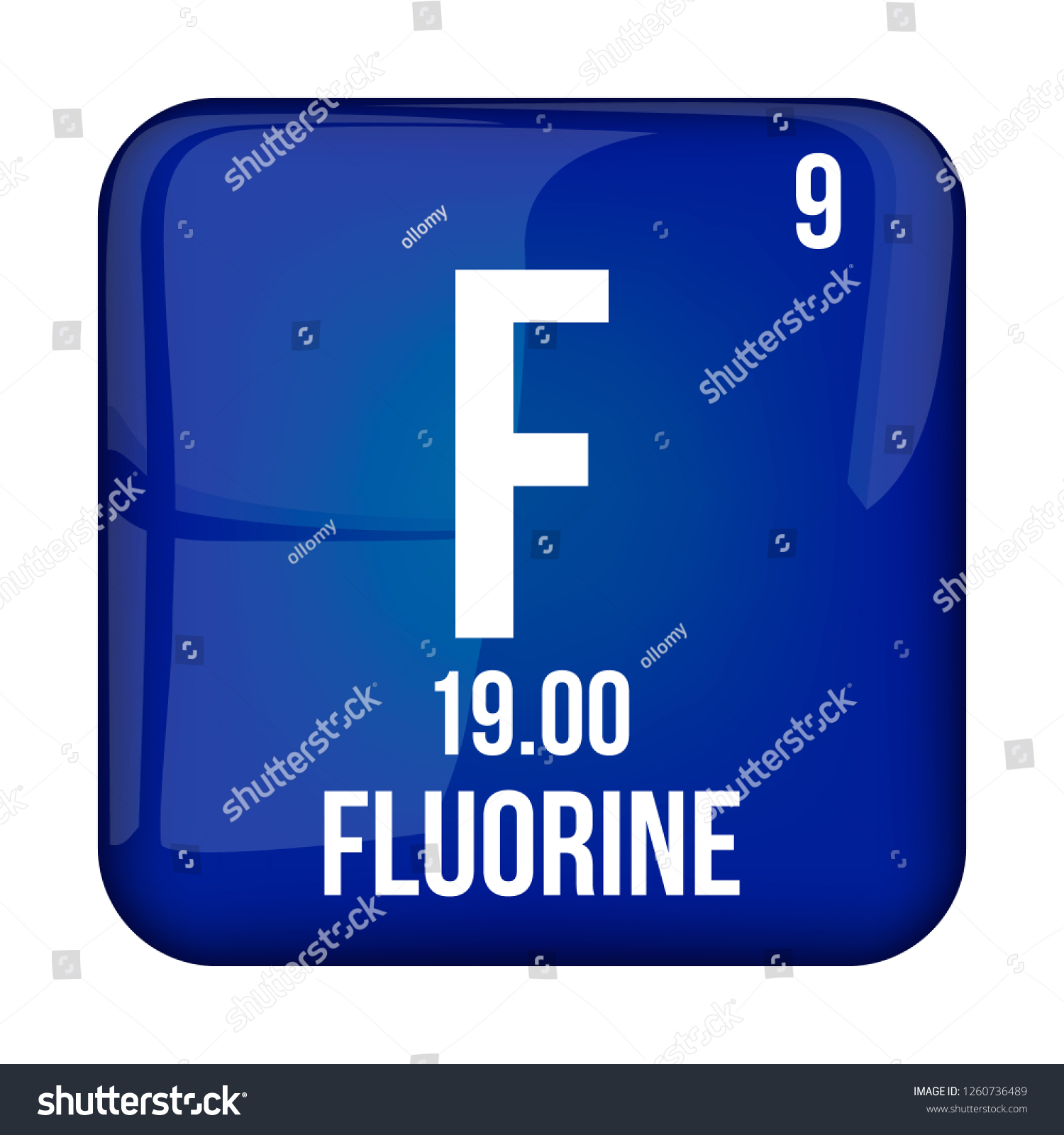 Fluorine Symbolchemical Element Periodic Table On Stock Vector (Royalty ...