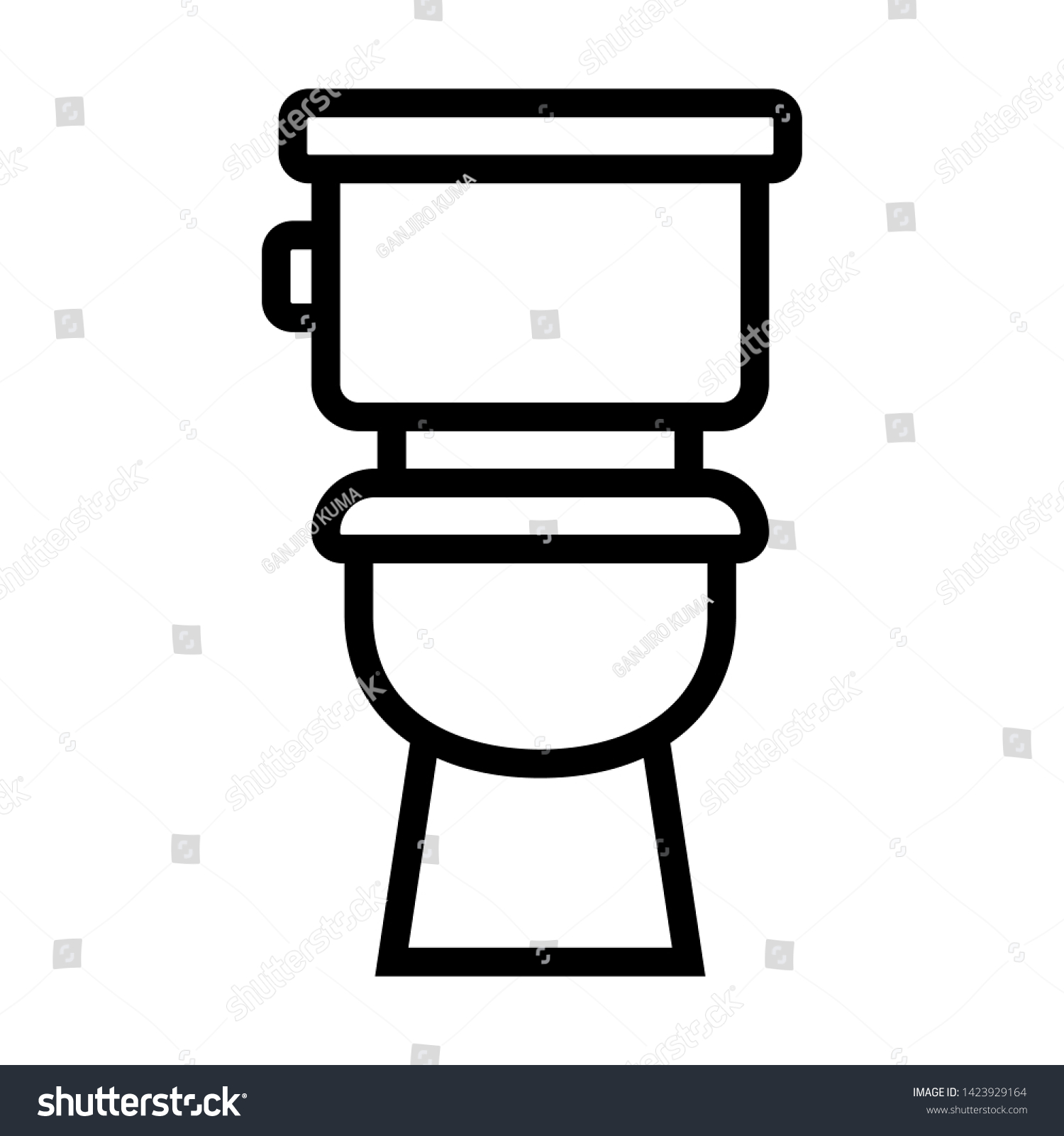 Flush Icon Simple Design Line Vector Stock Vector (Royalty Free