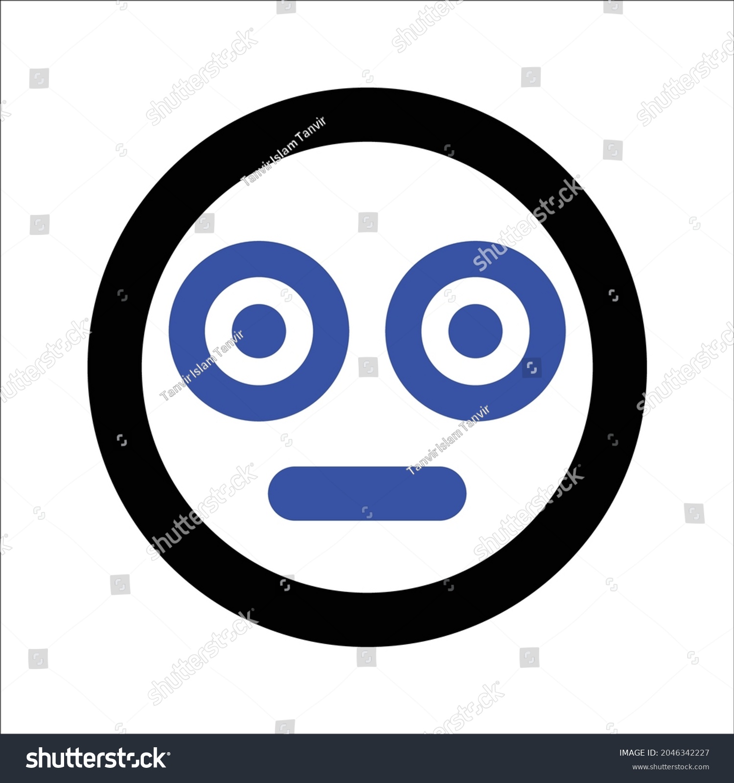 Flushed Face Emoji Vector Icon Stock Vector Royalty Free 2046342227