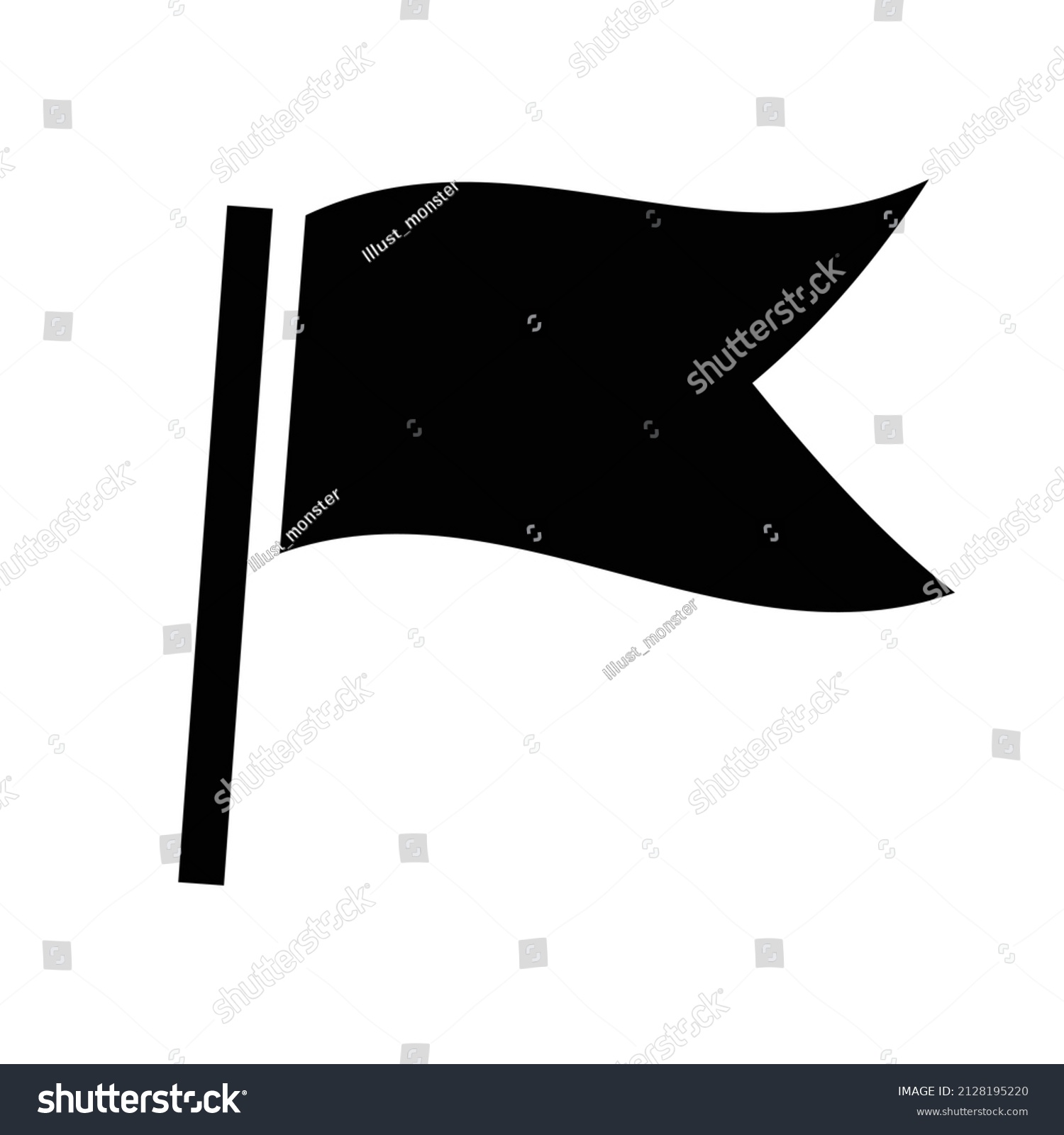 Fluttering Flag Silhouette Icon Vector Stock Vector (Royalty Free ...