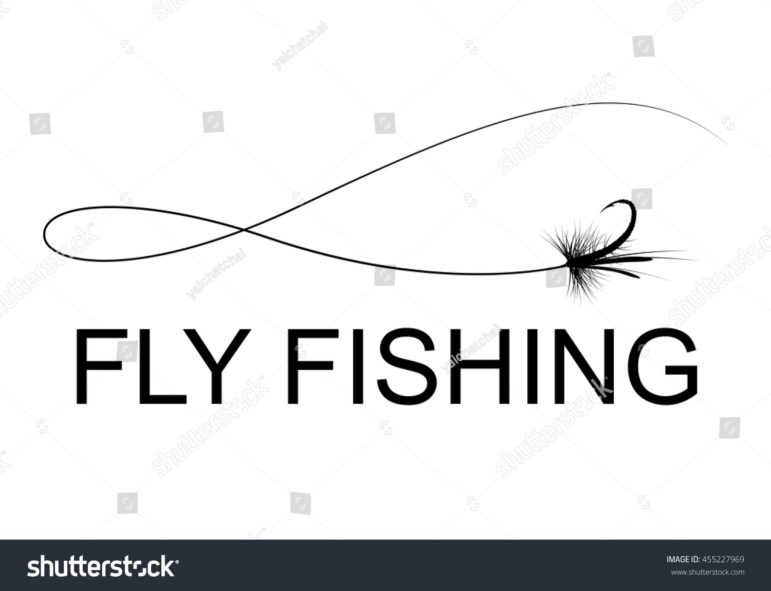 Download Fly Fishing Hook Vector Stock Vector 455227969 - Shutterstock