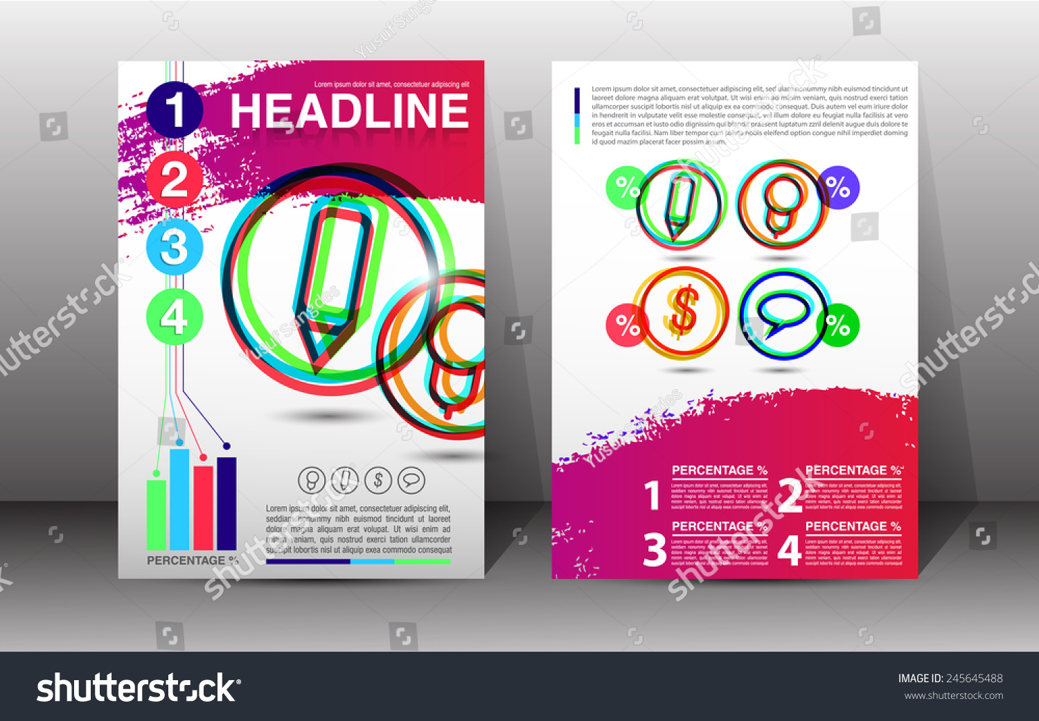 flyer brochure booklet design templates front stock vector royalty booklet design templates
