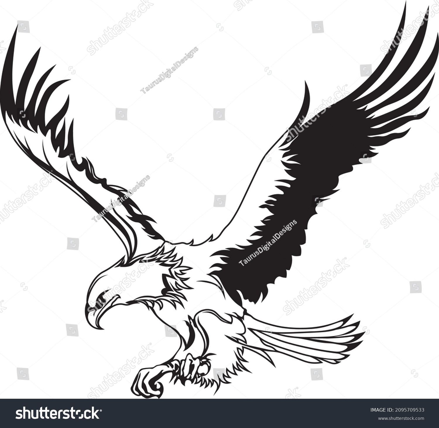 SVG of Flying American eagle SVG design for patriotic logos and signs svg