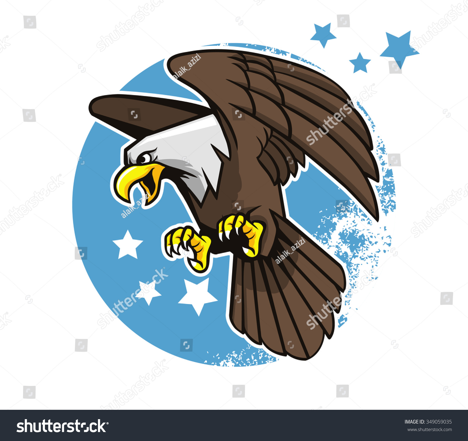 Flying Bald Eagle Stock Vector (Royalty Free) 349059035