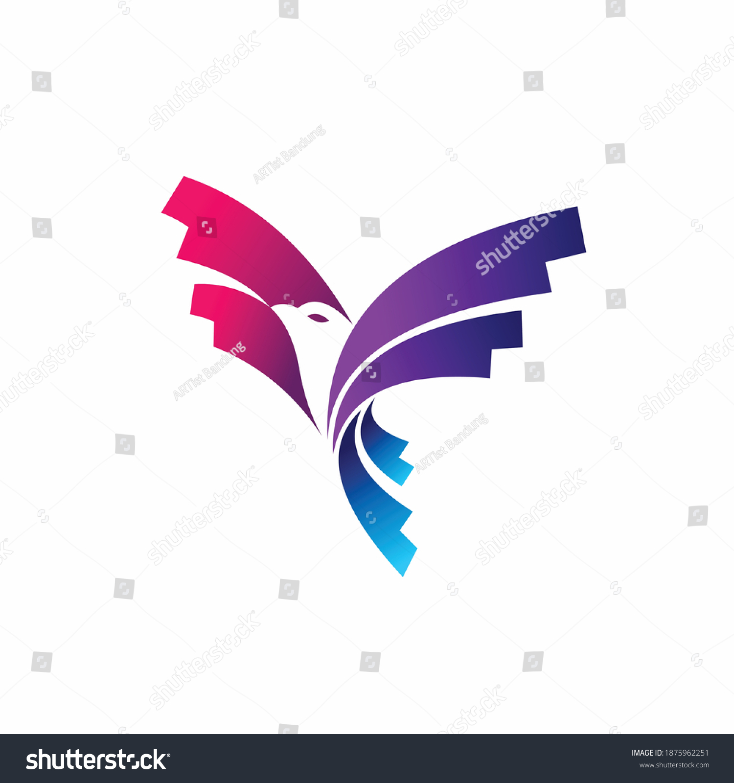 Flying Bird Logo Modern Concept Stock Vector Royalty Free 1875962251   Stock Vector Flying Bird Logo With Modern Concept 1875962251 