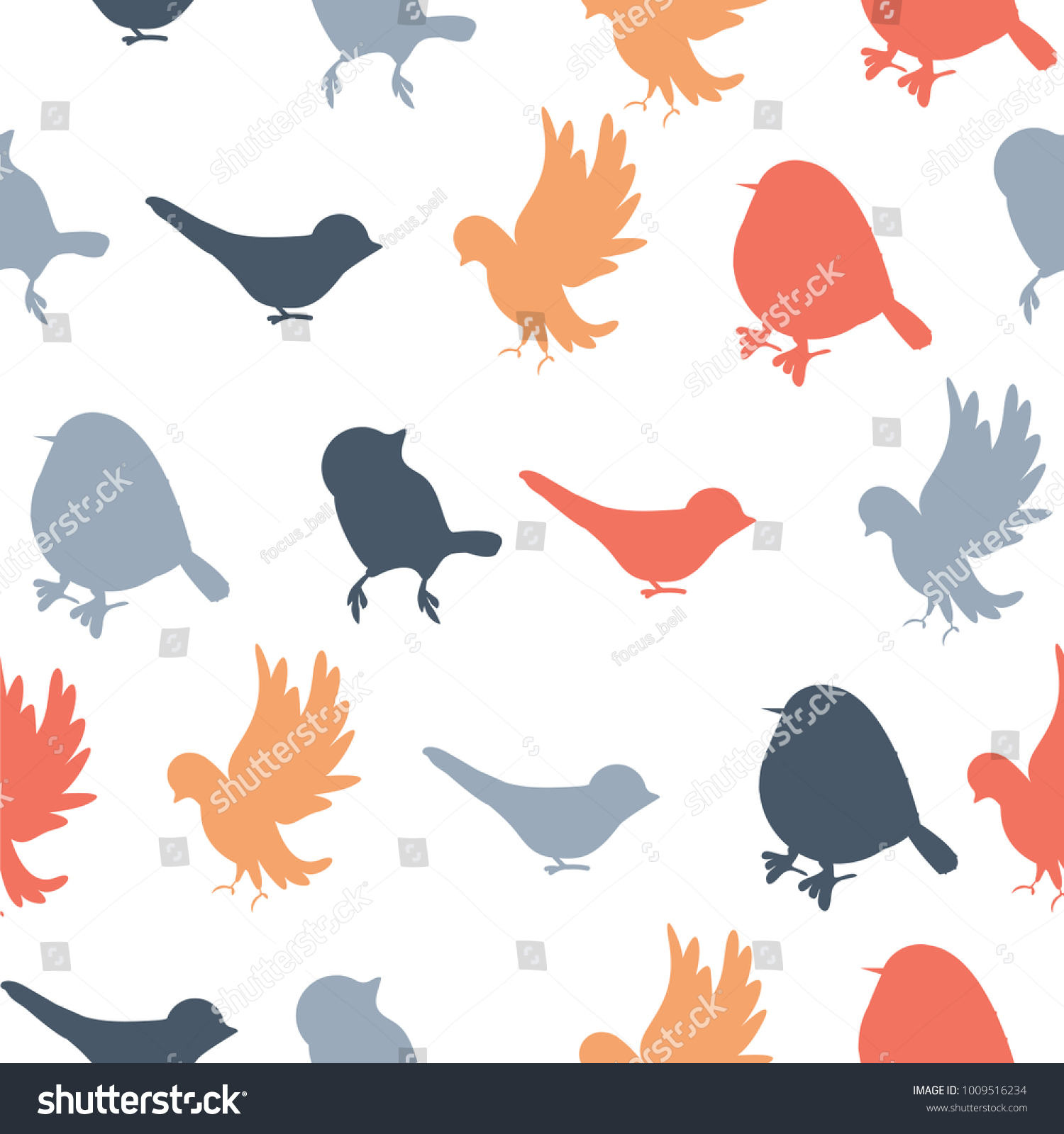Flying Birds Silhouette Pattern Stock Vector (Royalty Free) 1009516234