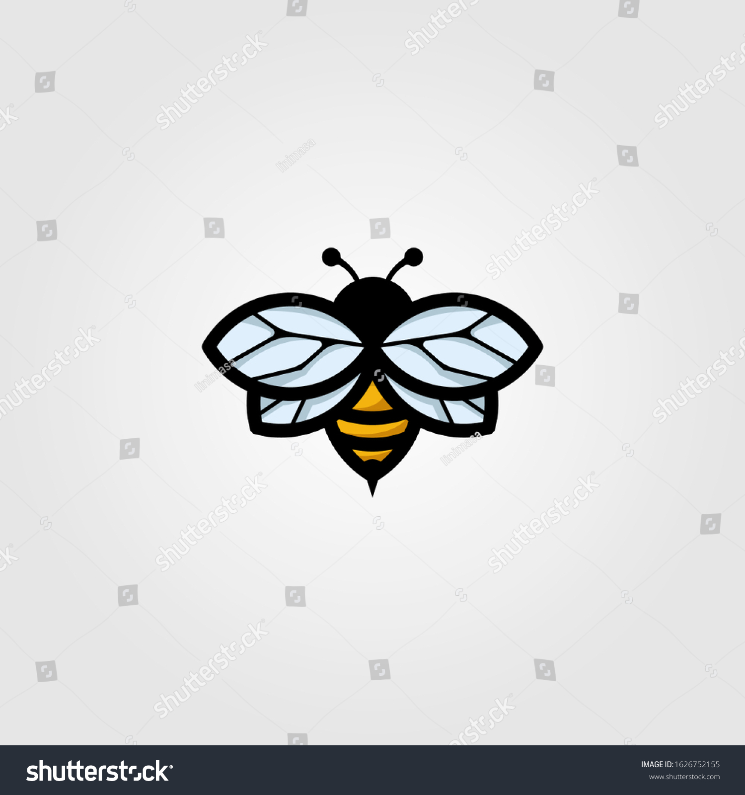 Flying Bumblebee Logo Mascot Vector Vintage Stock Vector (Royalty Free ...