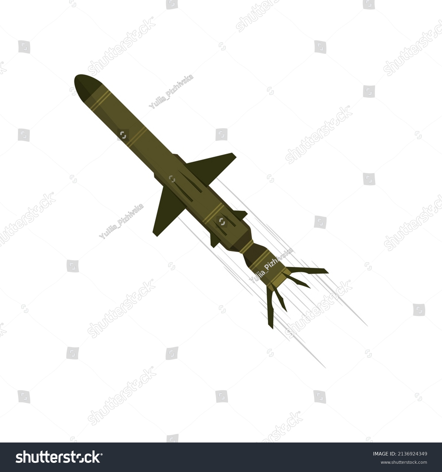 Flying Cruise Missile Illustration Dangerous Military Stock Vector ...