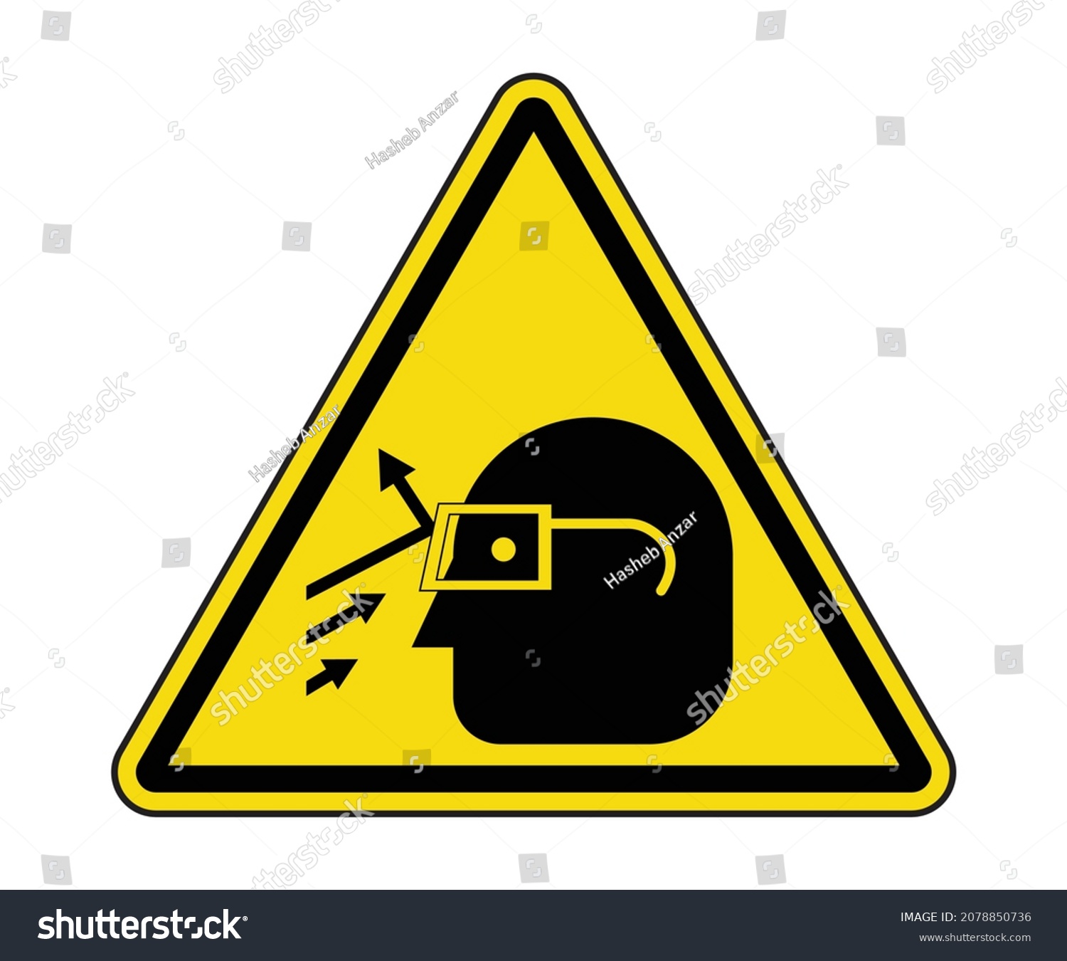 Flying Debris Warning Label International Eye Stock Vector (Royalty ...