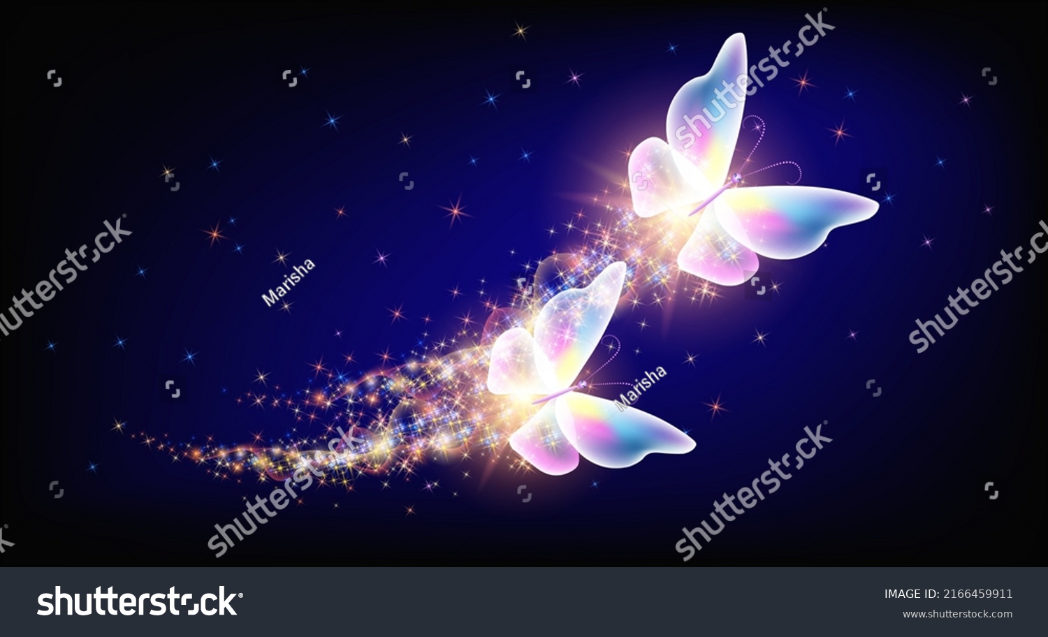 Flying Delightful Butterfly Sparkle Blazing Trail Stock Vector (Royalty ...