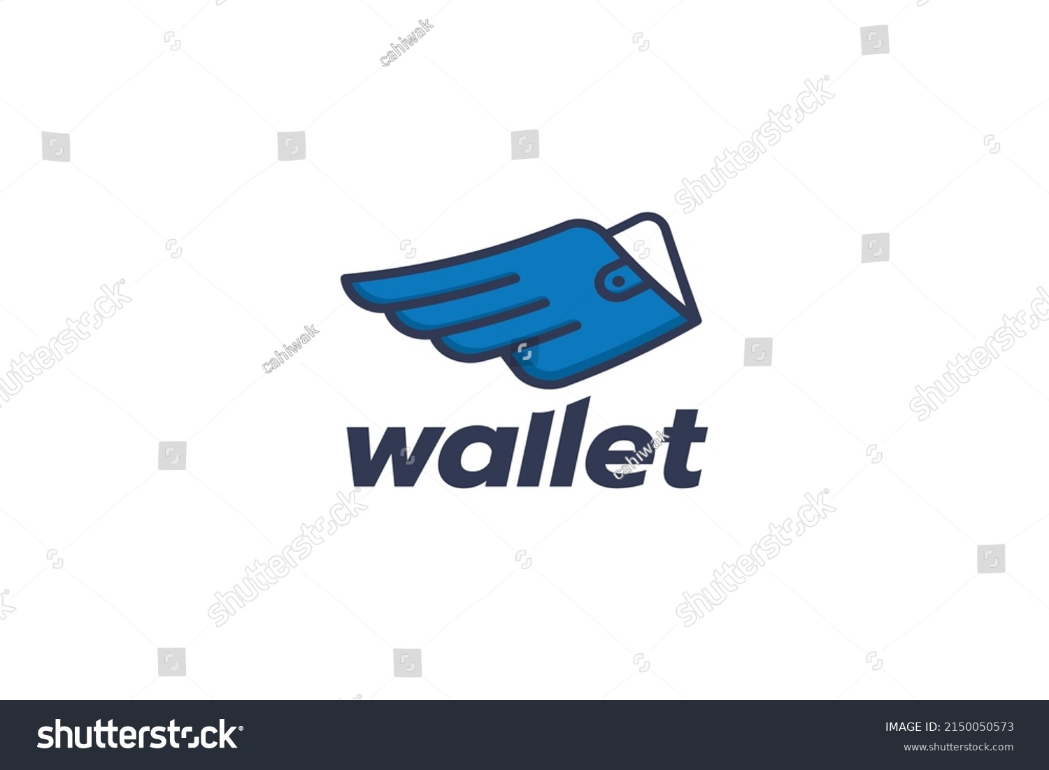 SVG of flying digital wallet logo with wings for any business svg