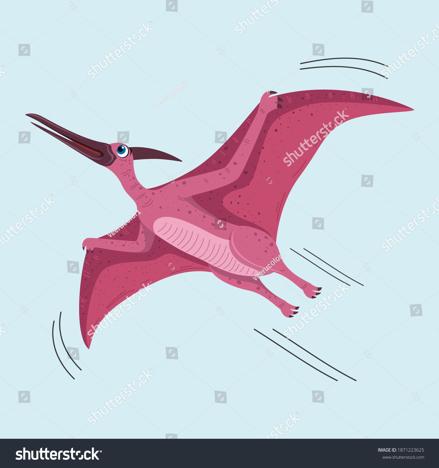 Flying Dinosaur Cartoon Vector Design Stock Vector (Royalty Free ...