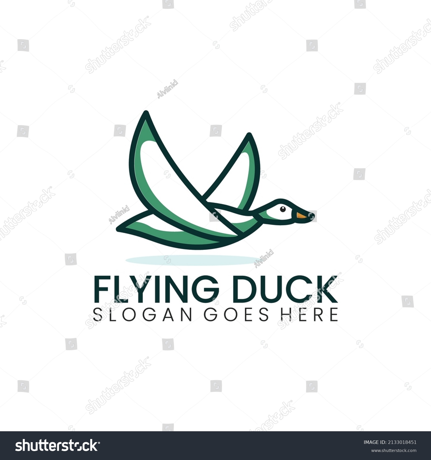 Flying Duck Logo Desain Inspiration Stock Vector (Royalty Free ...