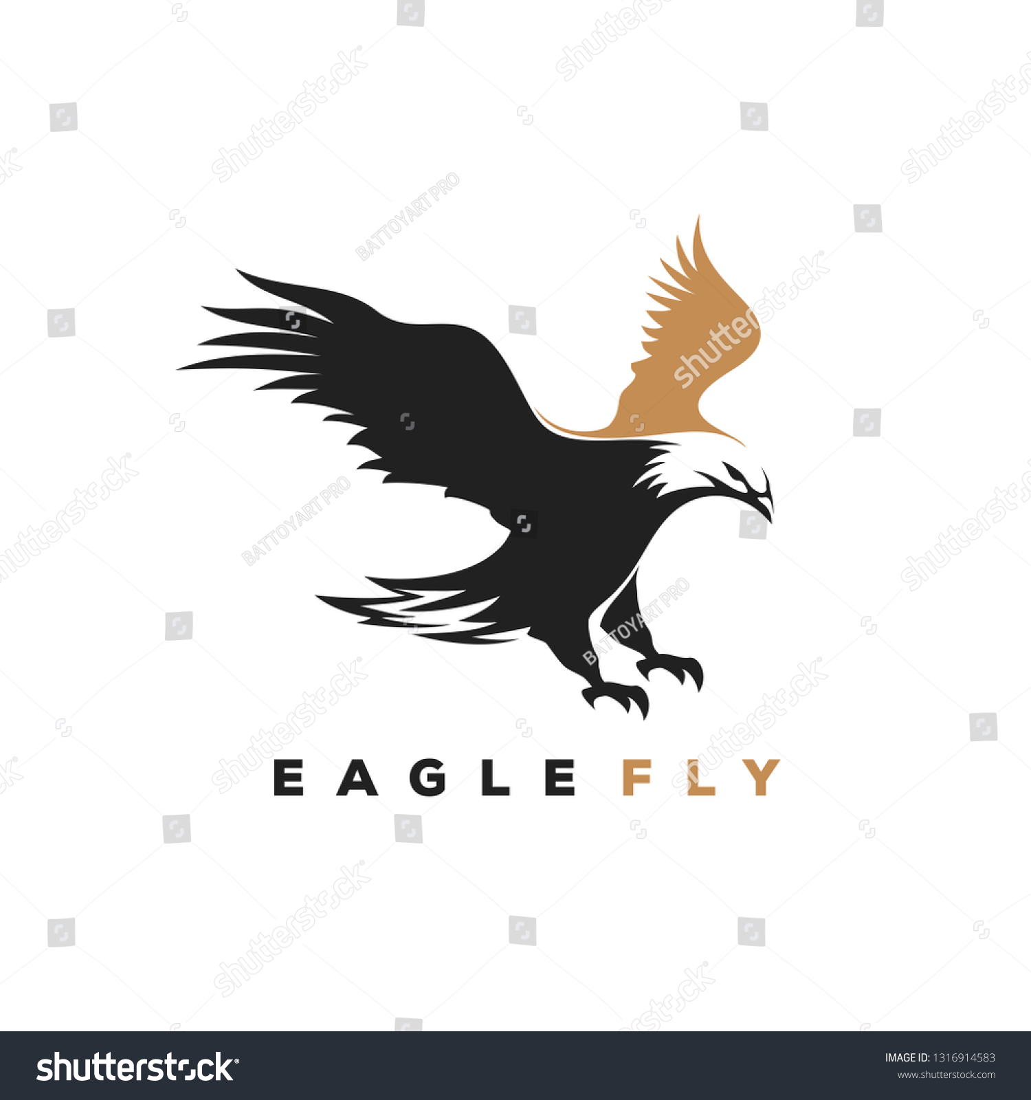 Flying Eagle Logo Designs Template Stock Vector Royalty Free