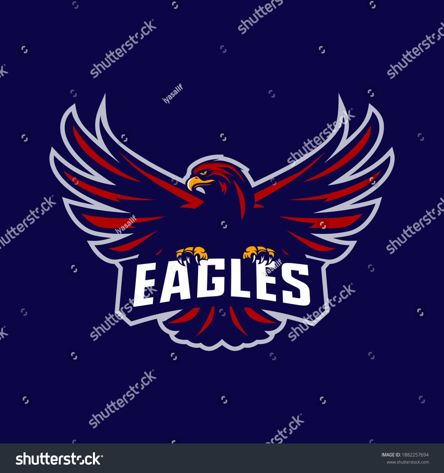 Flying Eagle Mascot Logo Template Stock Vector (Royalty Free) 1882257694