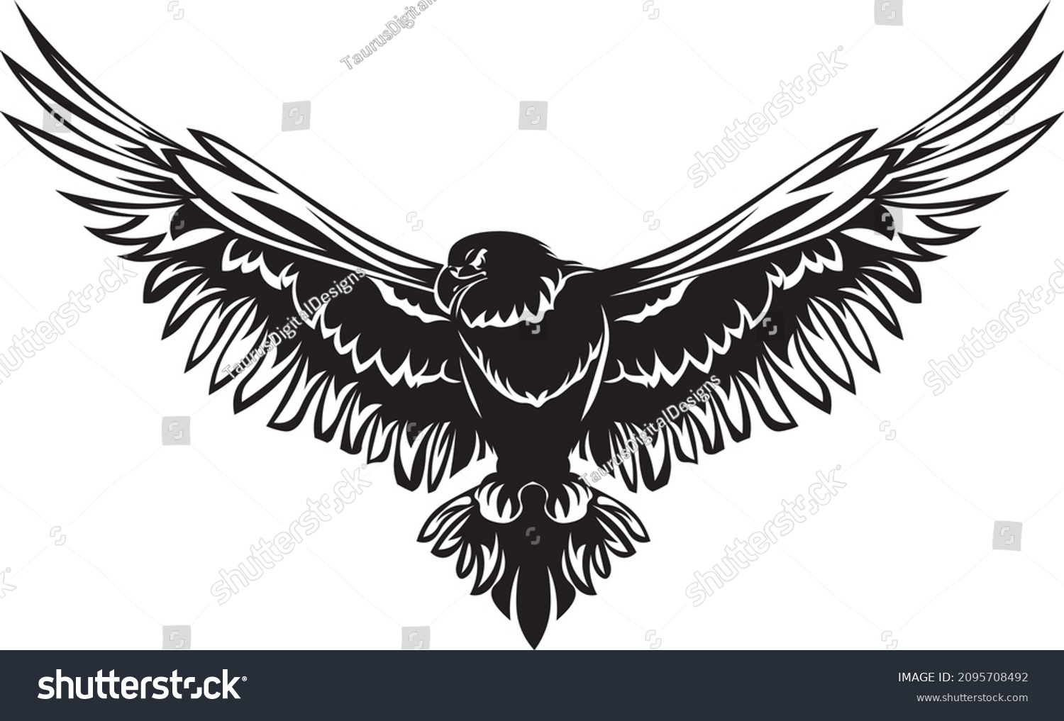 SVG of Flying eagle SVG design for t-shirts, logos, prints, wall art svg