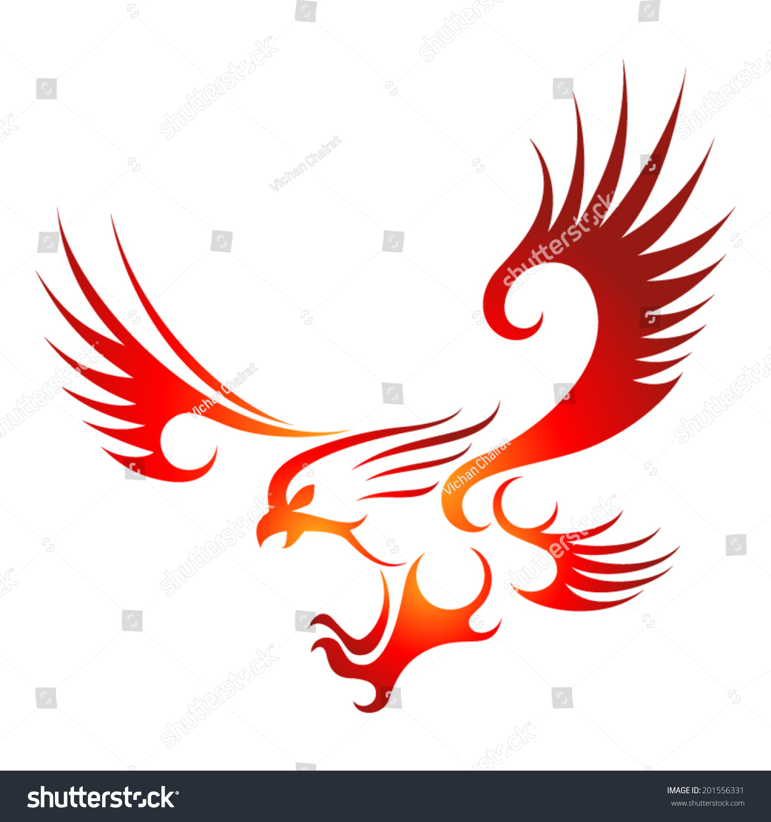 Flying Fire Eagle. Stock Vector Illustration 201556331 : Shutterstock