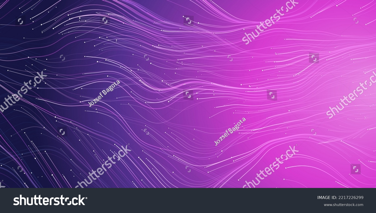 SVG of Flying, Flowing Energy Lines Pattern in Glowing Purple Deep Space, Starry Sky Around - Modern Style Futuristic Technology or Astronomy Concept Background,Generative Art,Creative Template,Vector Design svg