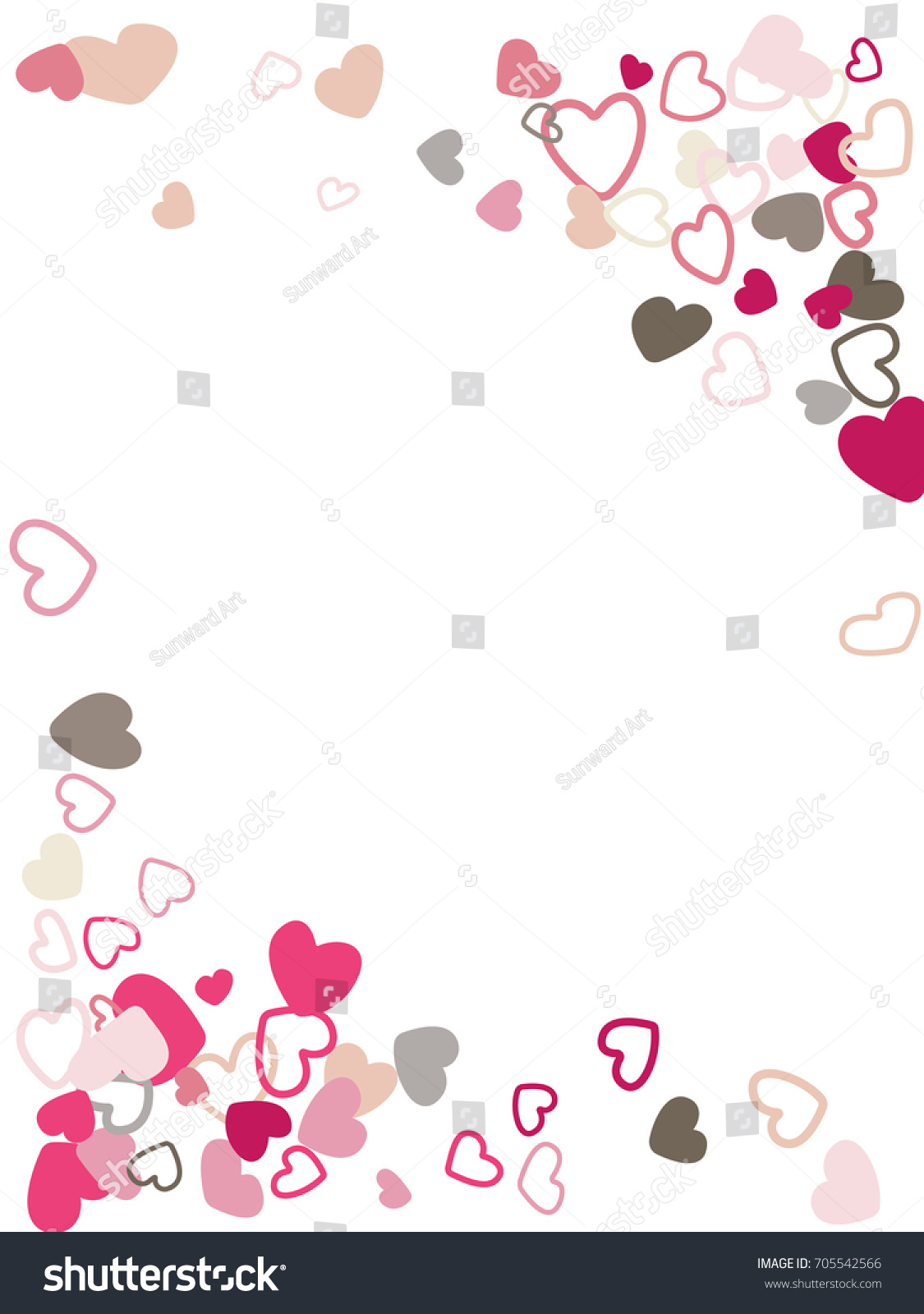 Download Flying Hearts Vector Border Corners Background Stock ...