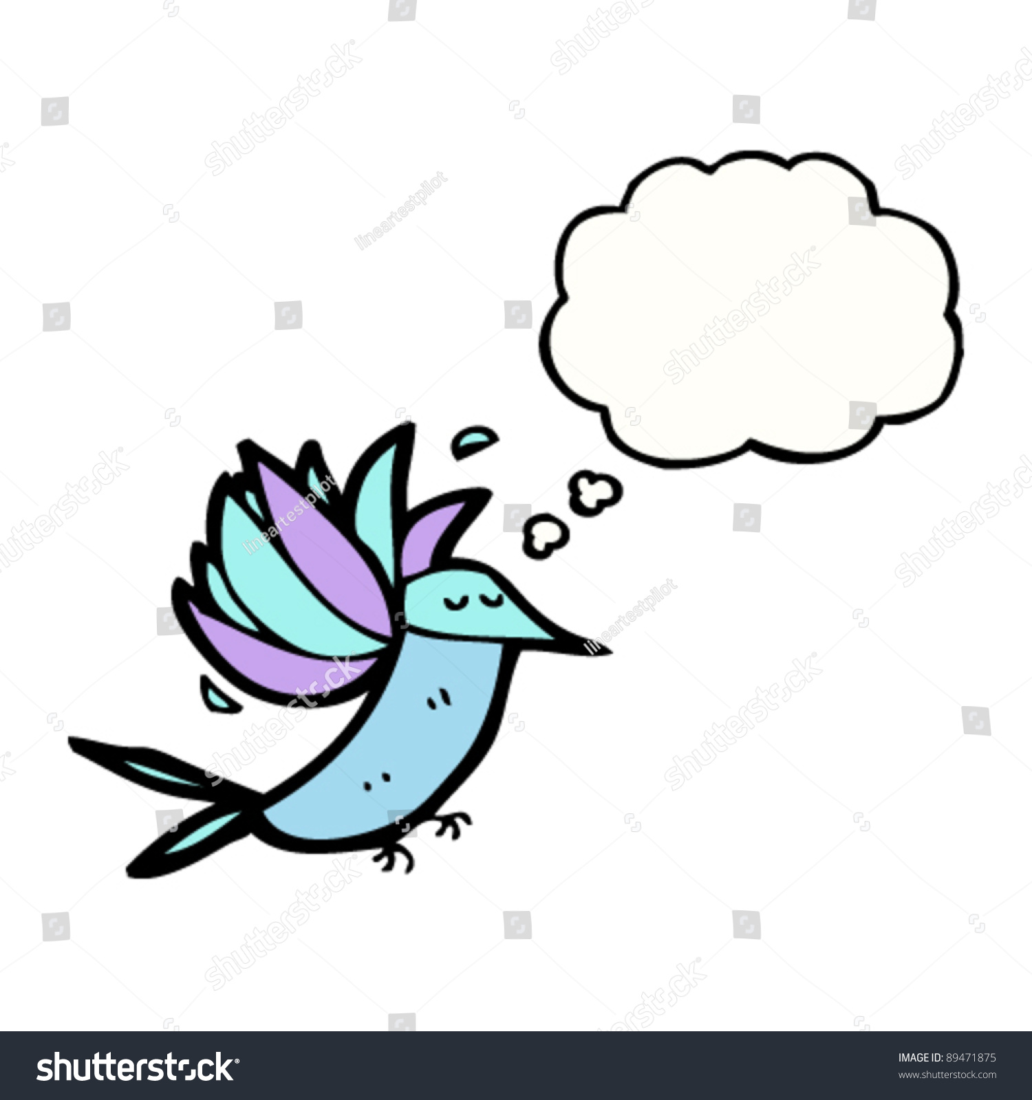 Flying Hummingbird Cartoon Stock Vector 89471875 - Shutterstock