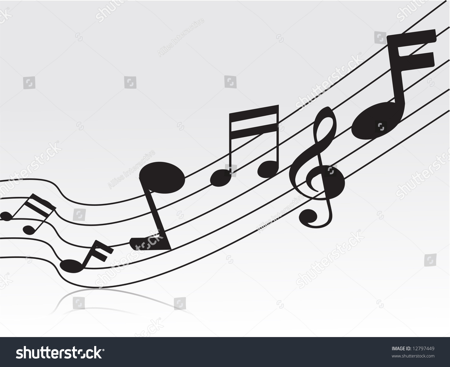Flying Musical Notes Vector Illustration - 12797449 : Shutterstock