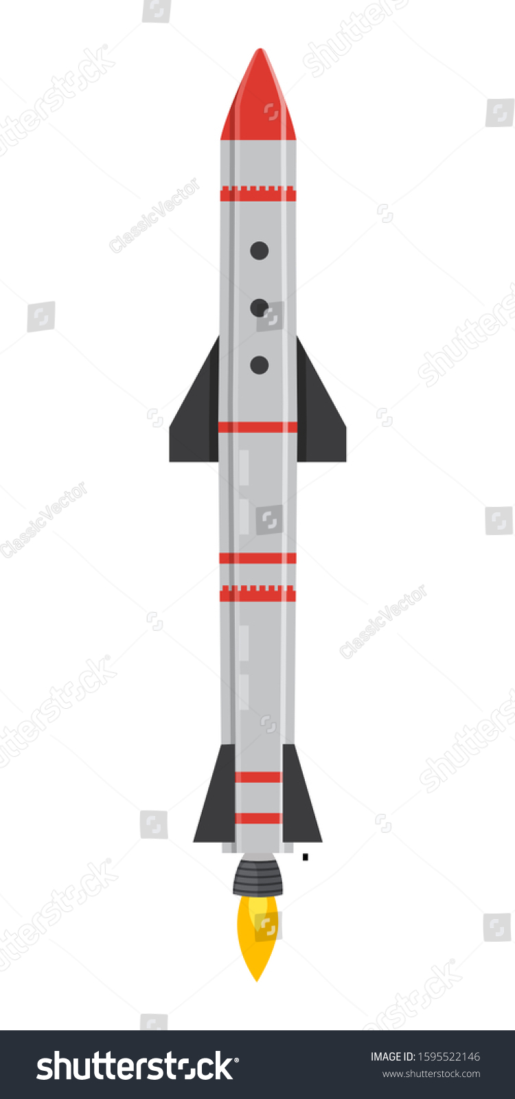 Flying Nuclear Bomb Ballistic Missile Military Stock Vector (royalty 