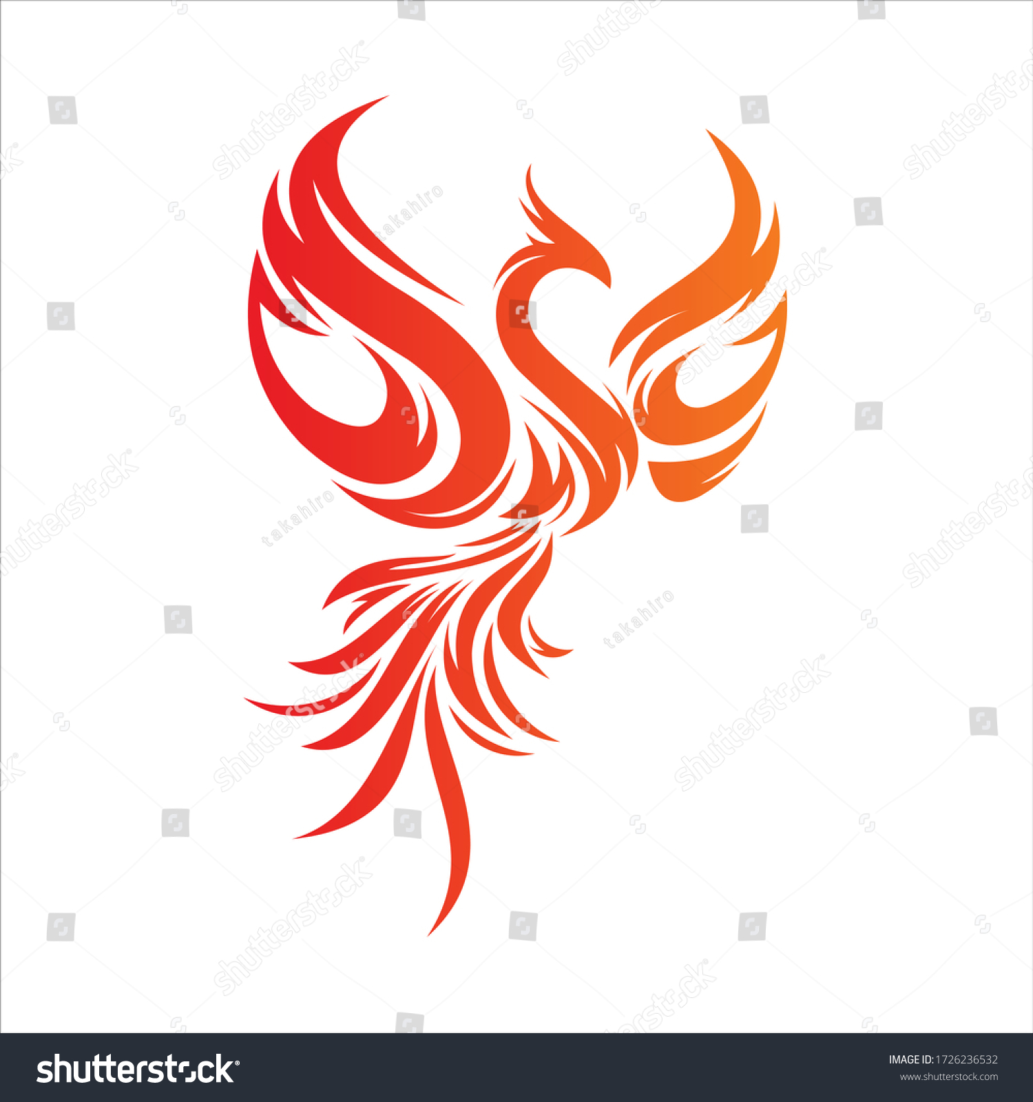 Flying Phoenix Fire Bird Abstract Logo Stock Vector (Royalty Free ...